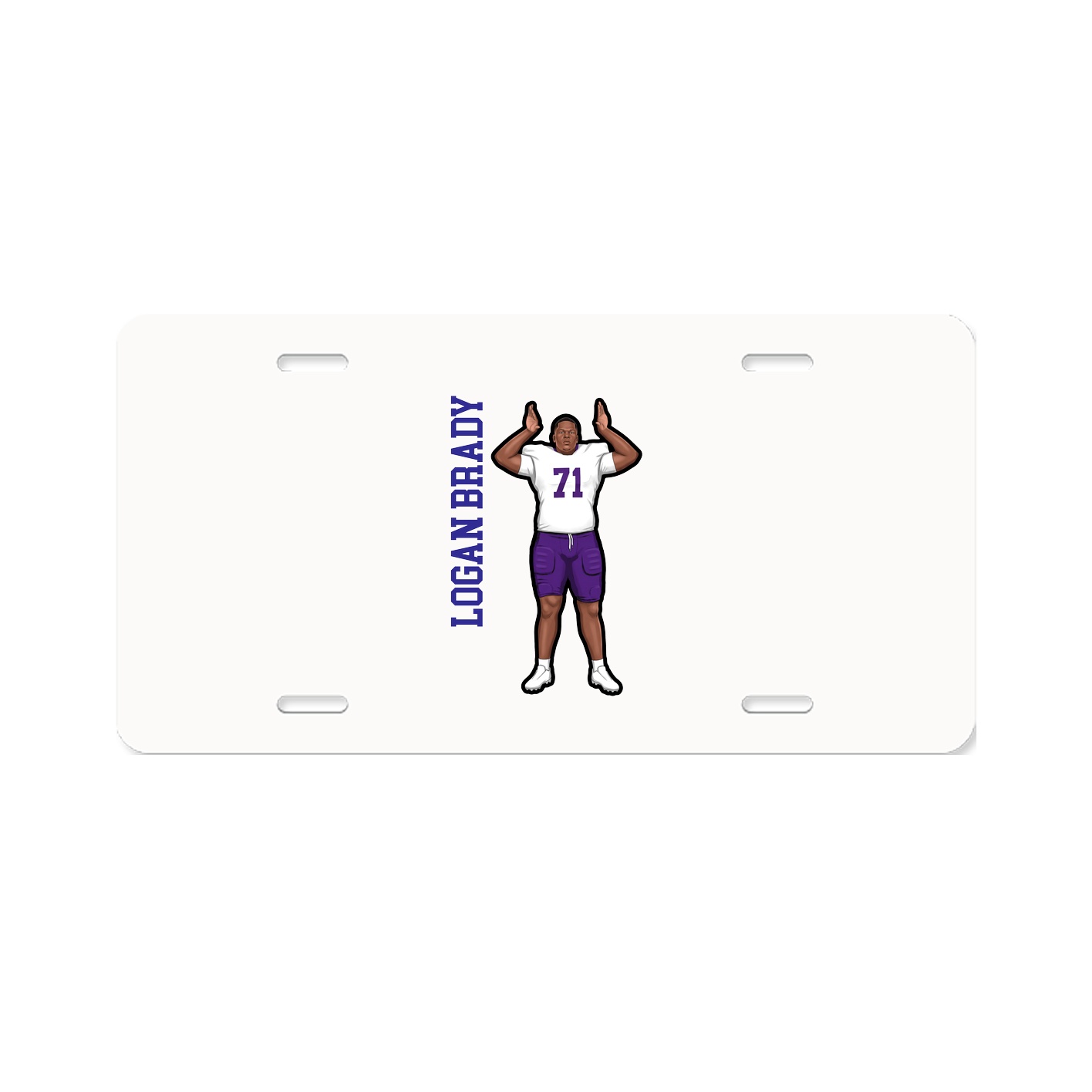 License Plate — Name Vertical in Classic