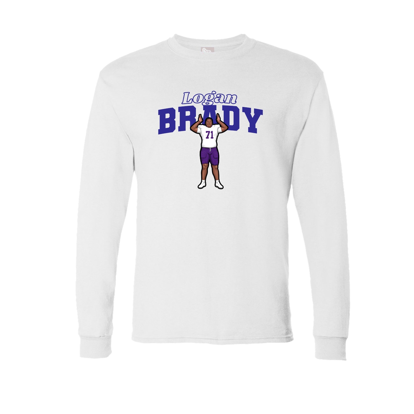 Long Sleeve Tee — Name Arch in White