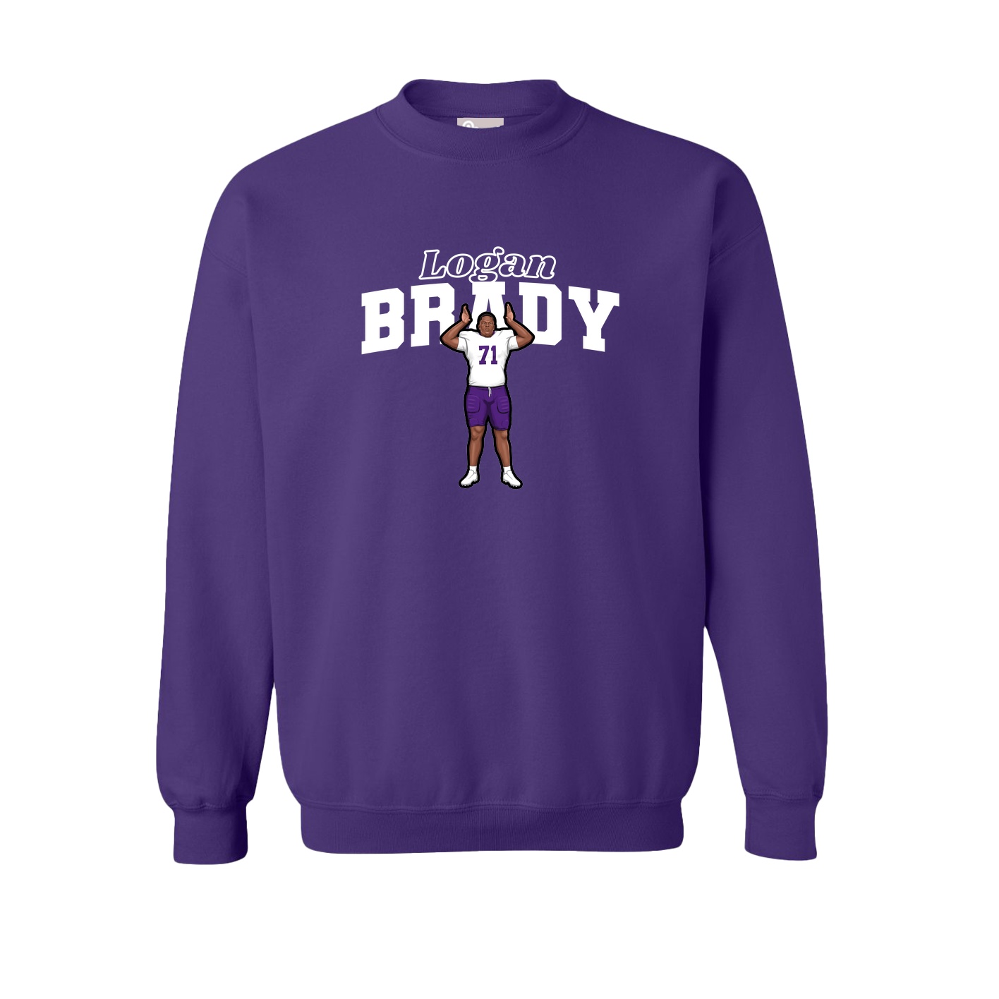 Fleece Crew — Name Arch in Purple