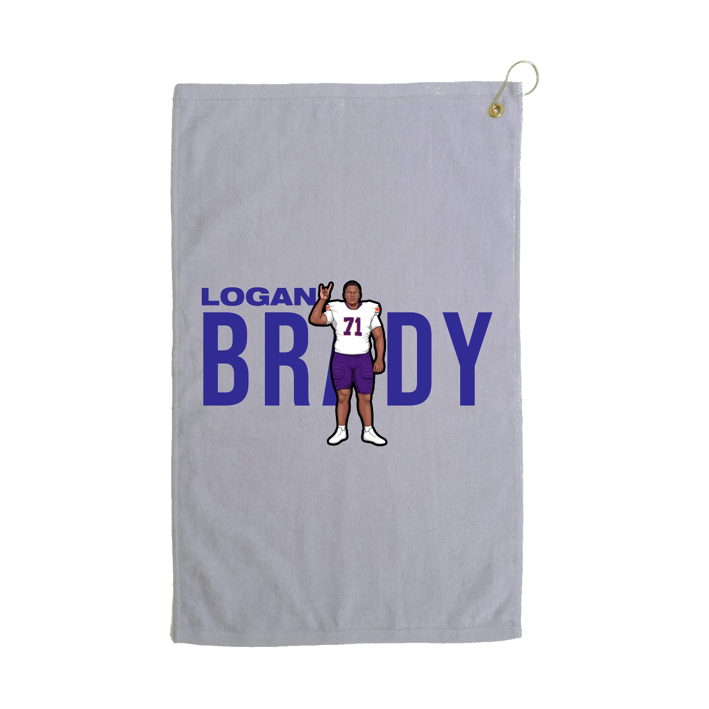Golf Towel — Player Name in Grey