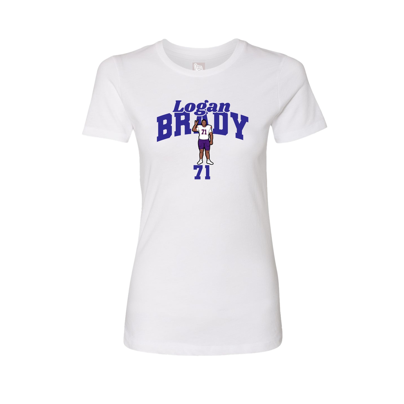 Fitted Women's Tee — Signature Arch in White