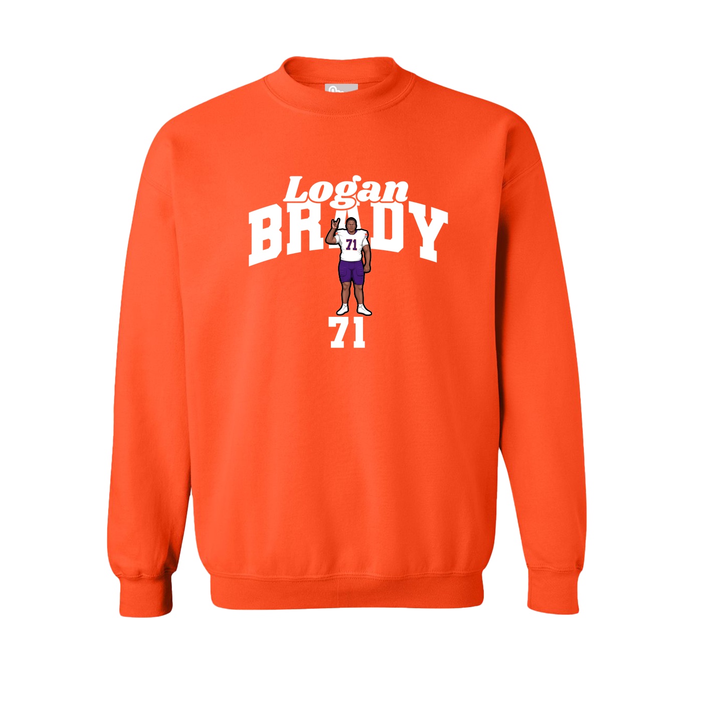 Fleece Crew — Signature Arch in Orange