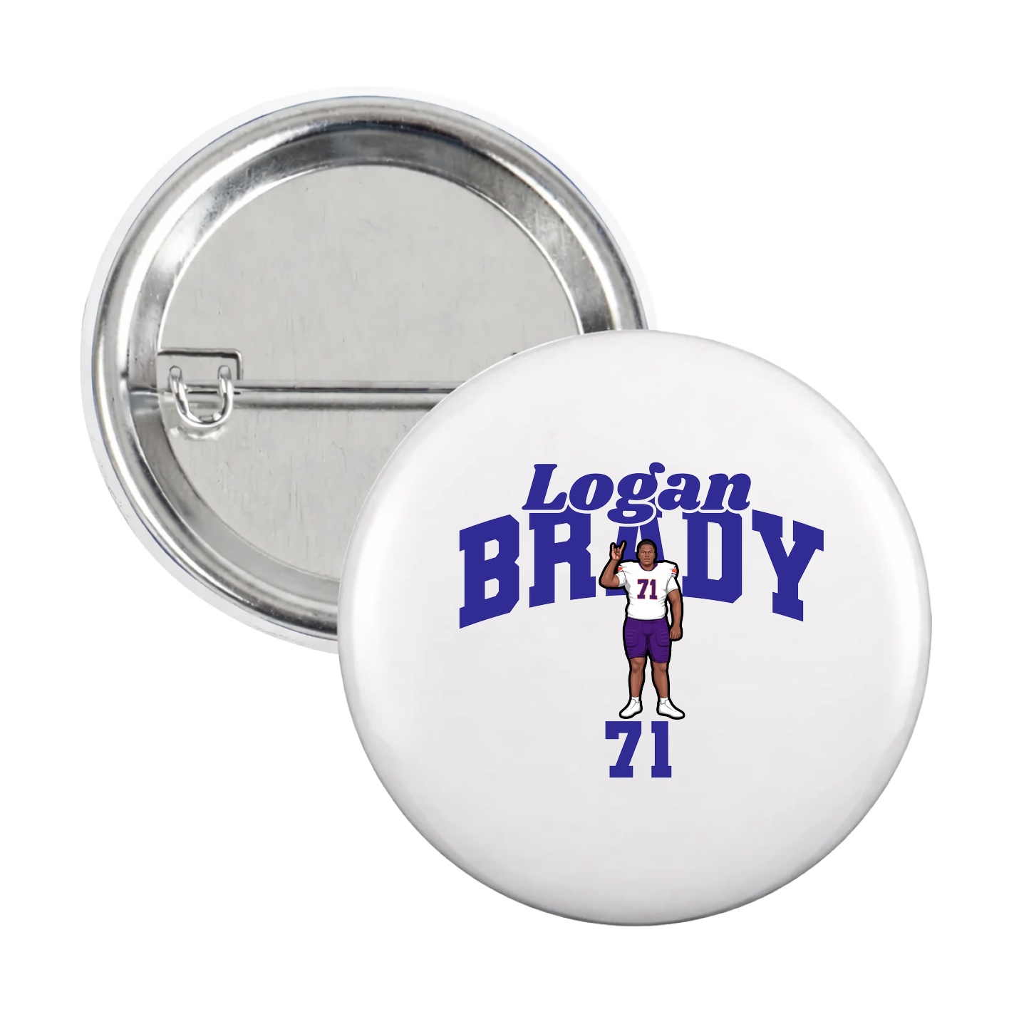 Game Day Button — Signature Arch in White