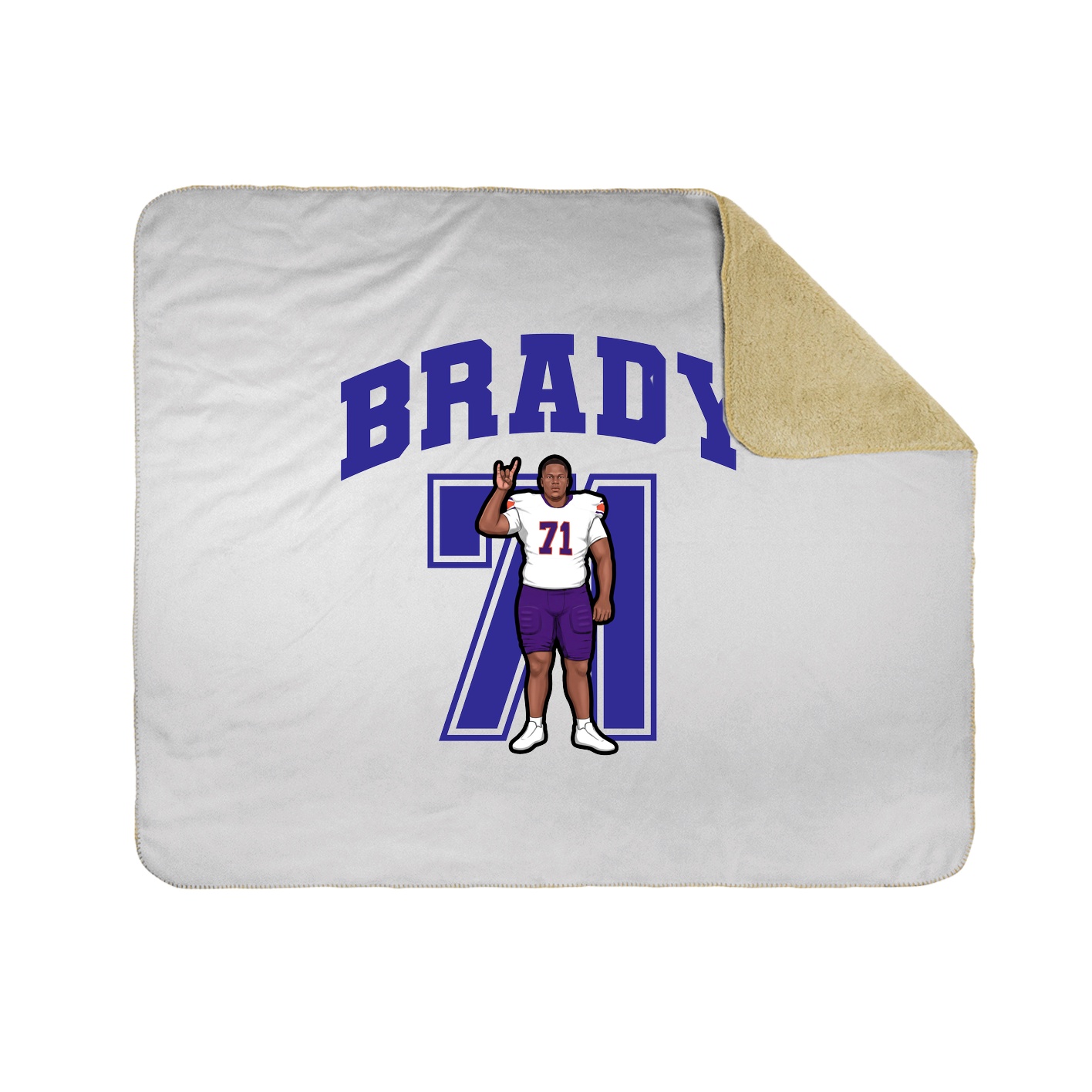 Throw Blanket — Number in White