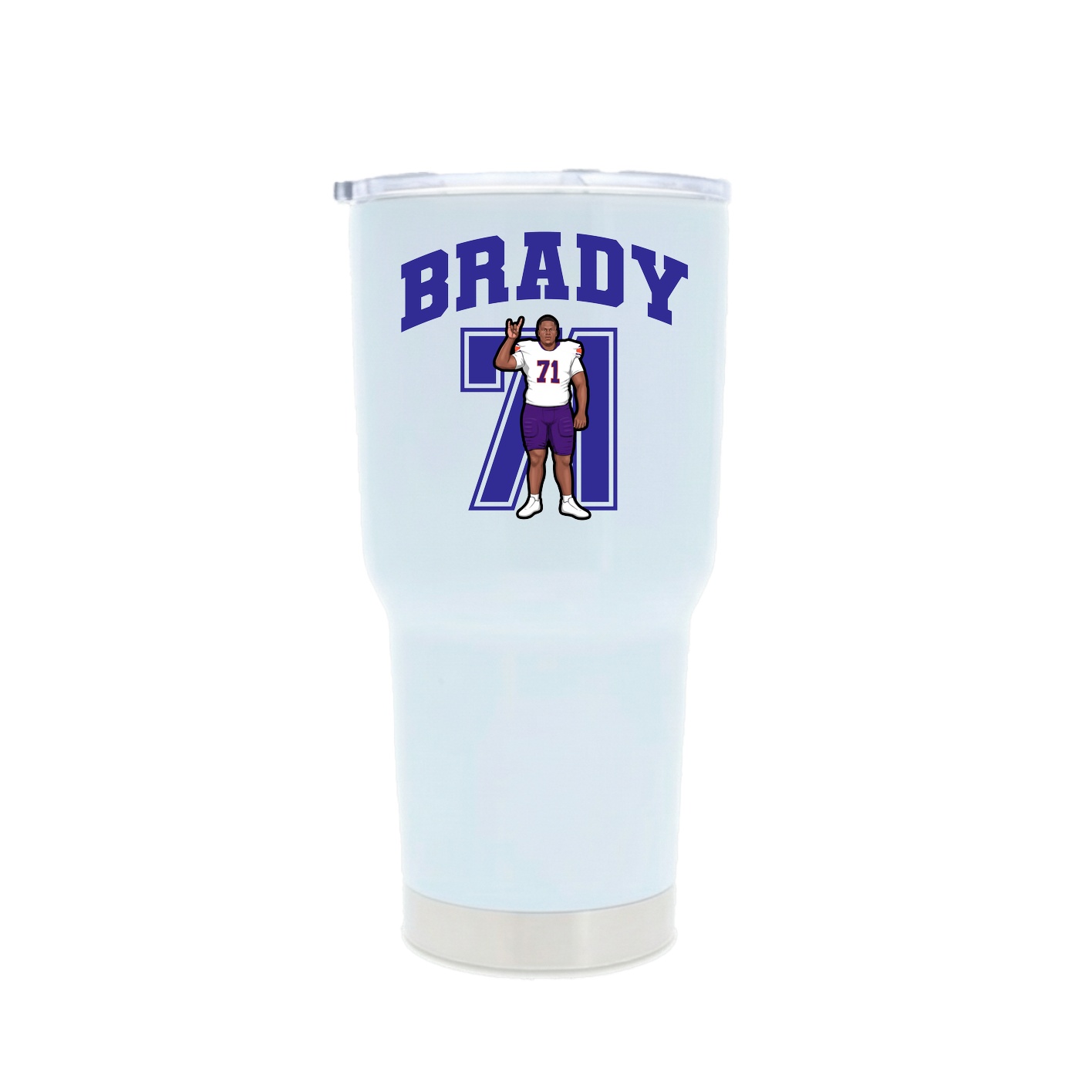 30oz Stainless Steel Tumbler — Number in White
