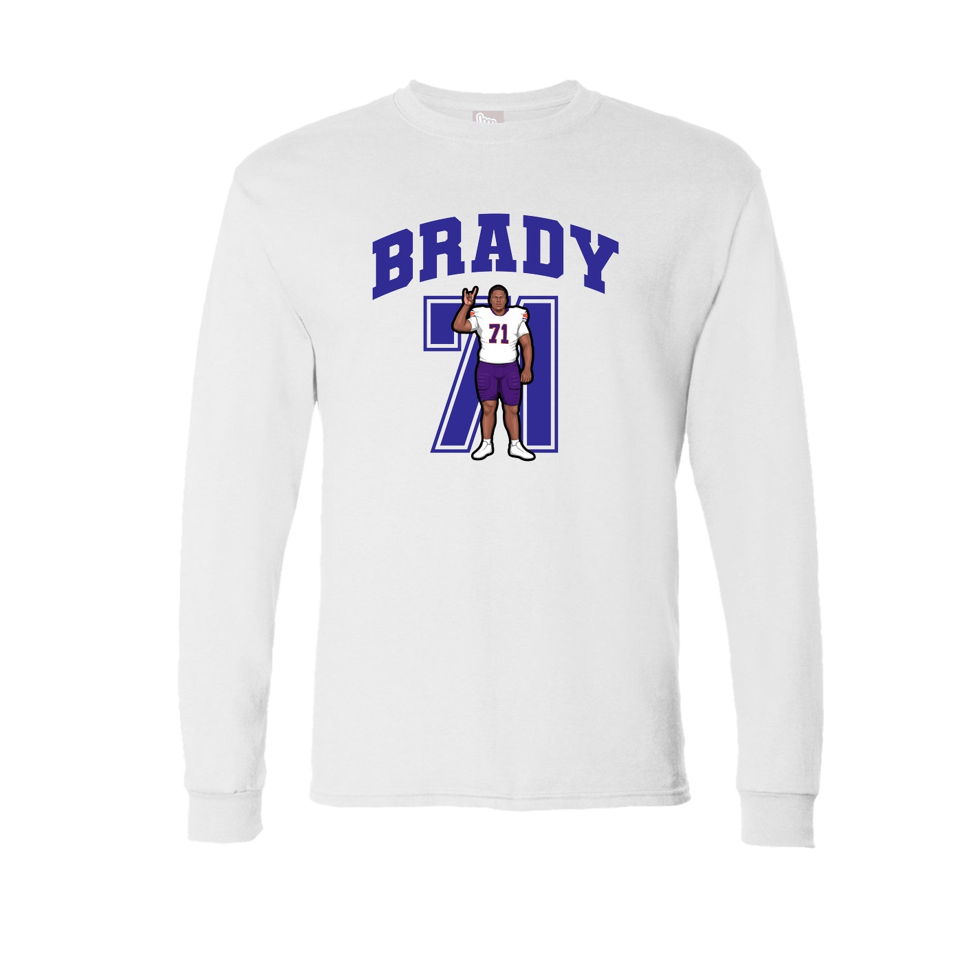 Long Sleeve Tee — Number in White