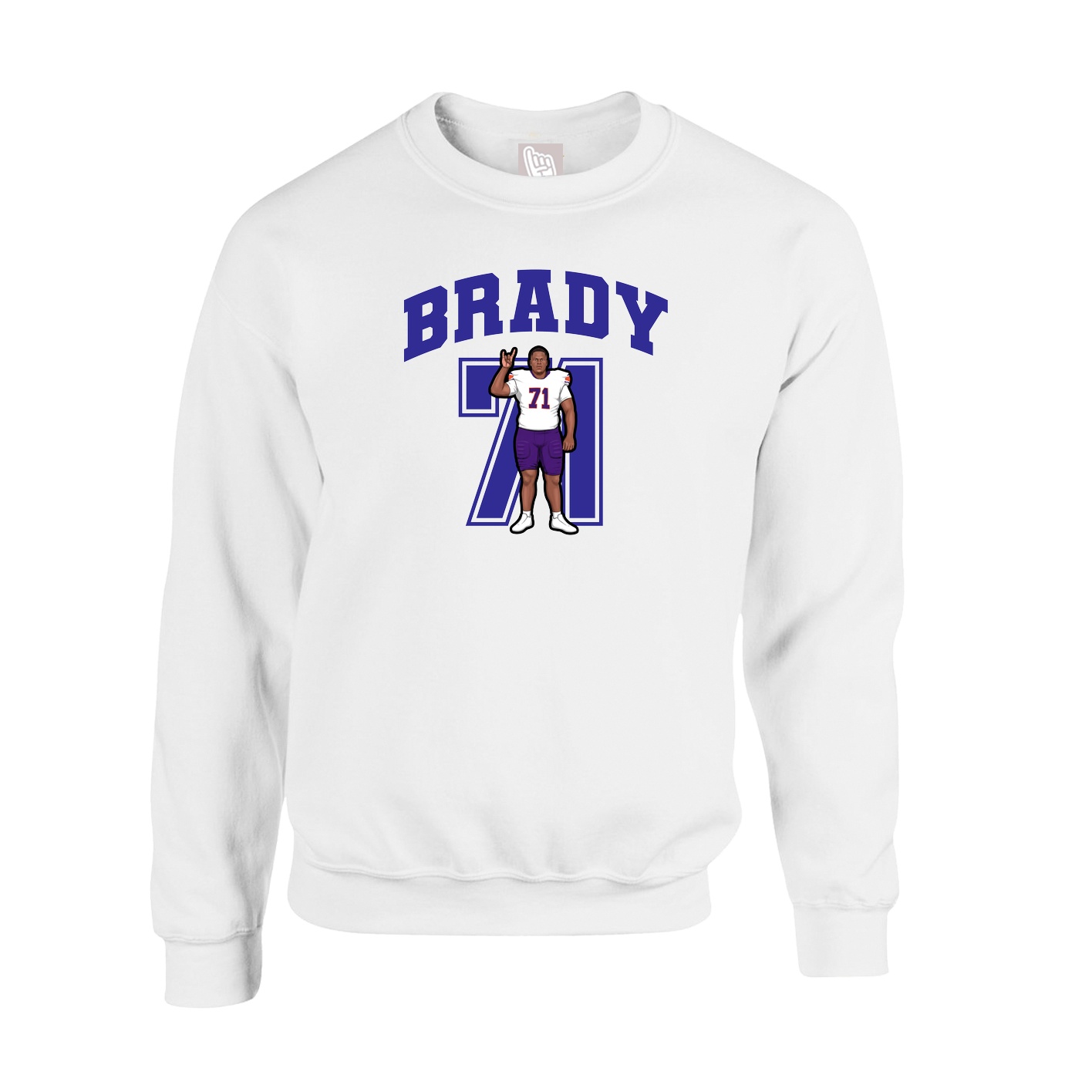Fleece Crew — Number in White
