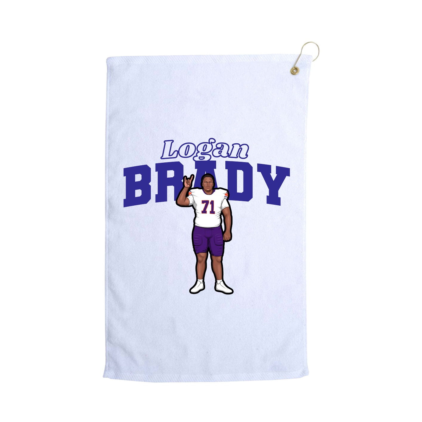 Golf Towel — Name Arch in White