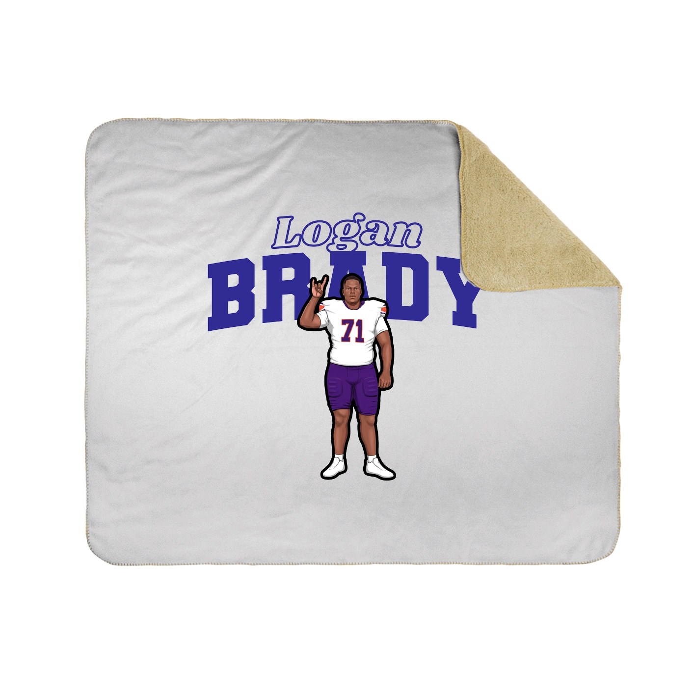 Throw Blanket — Name Arch in White