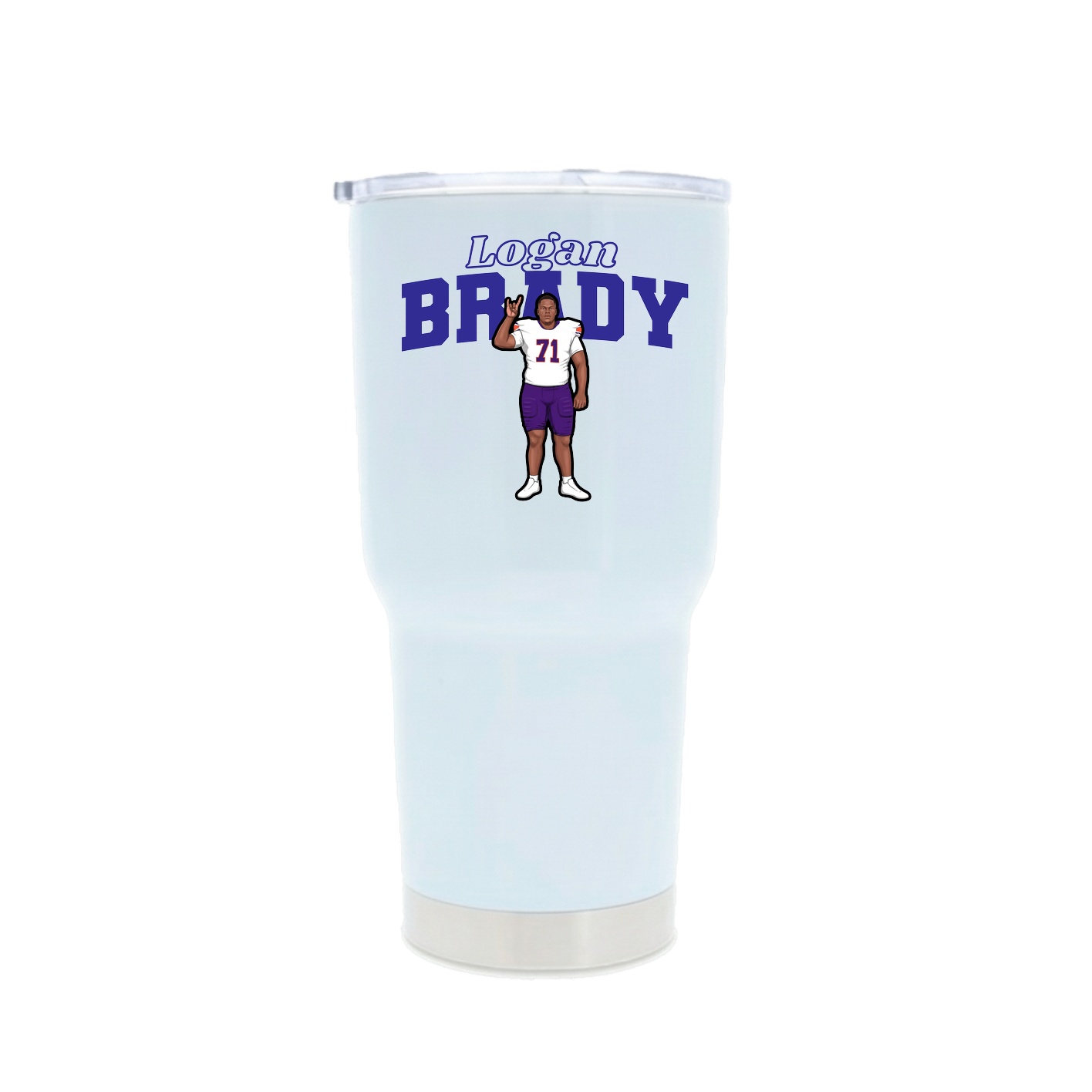 30oz Stainless Steel Tumbler — Name Arch in White