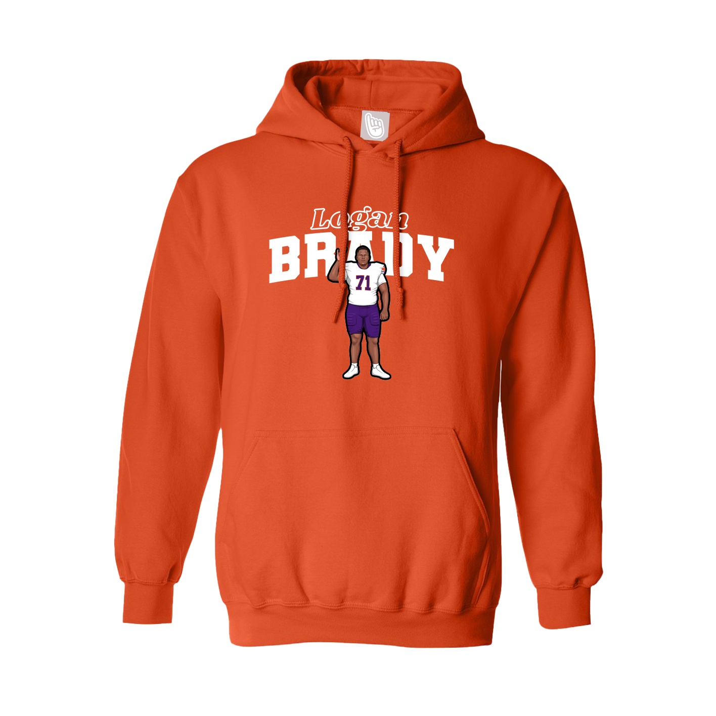 Youth Hoodie — Name Arch in Orange