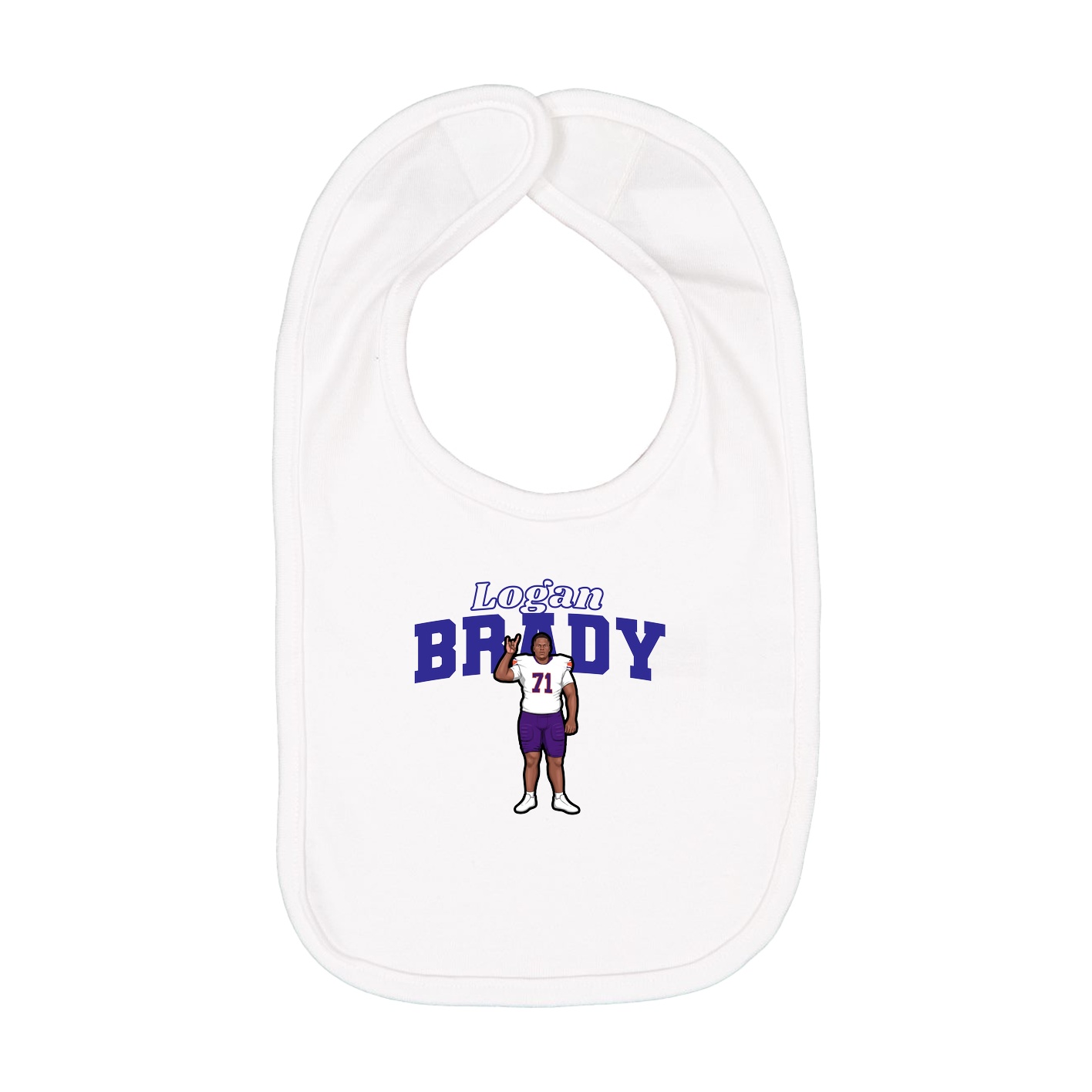 Infant Bib — Name Arch in White