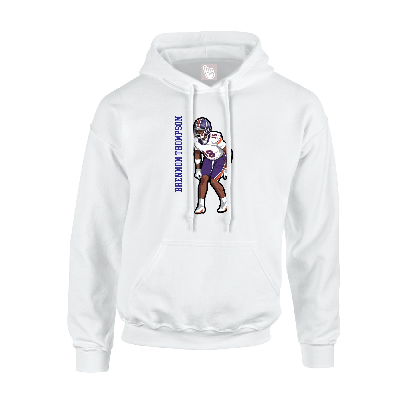 Youth Hoodie — Name Vertical in White