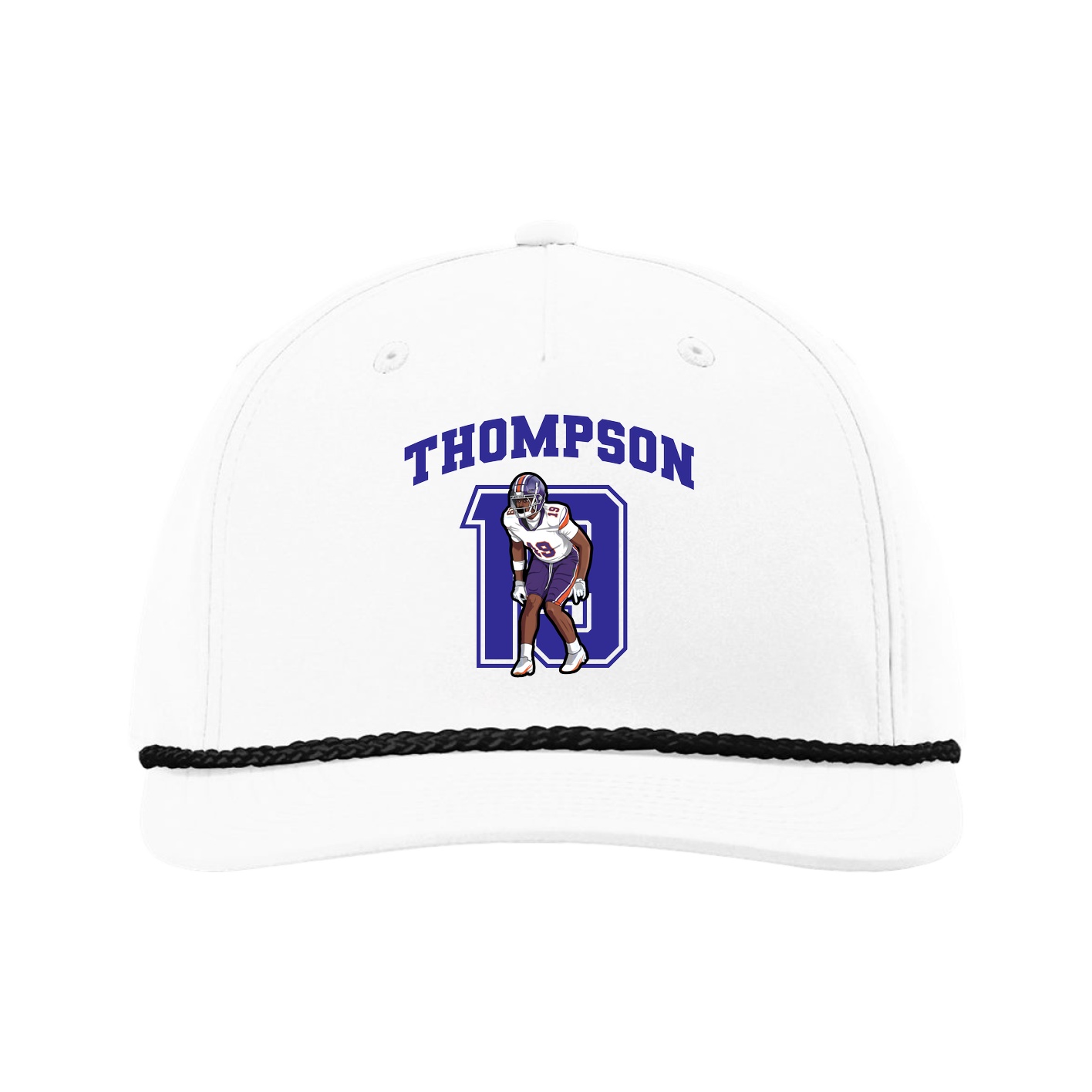 Five-Panel Classic Rope Cap — Number in White