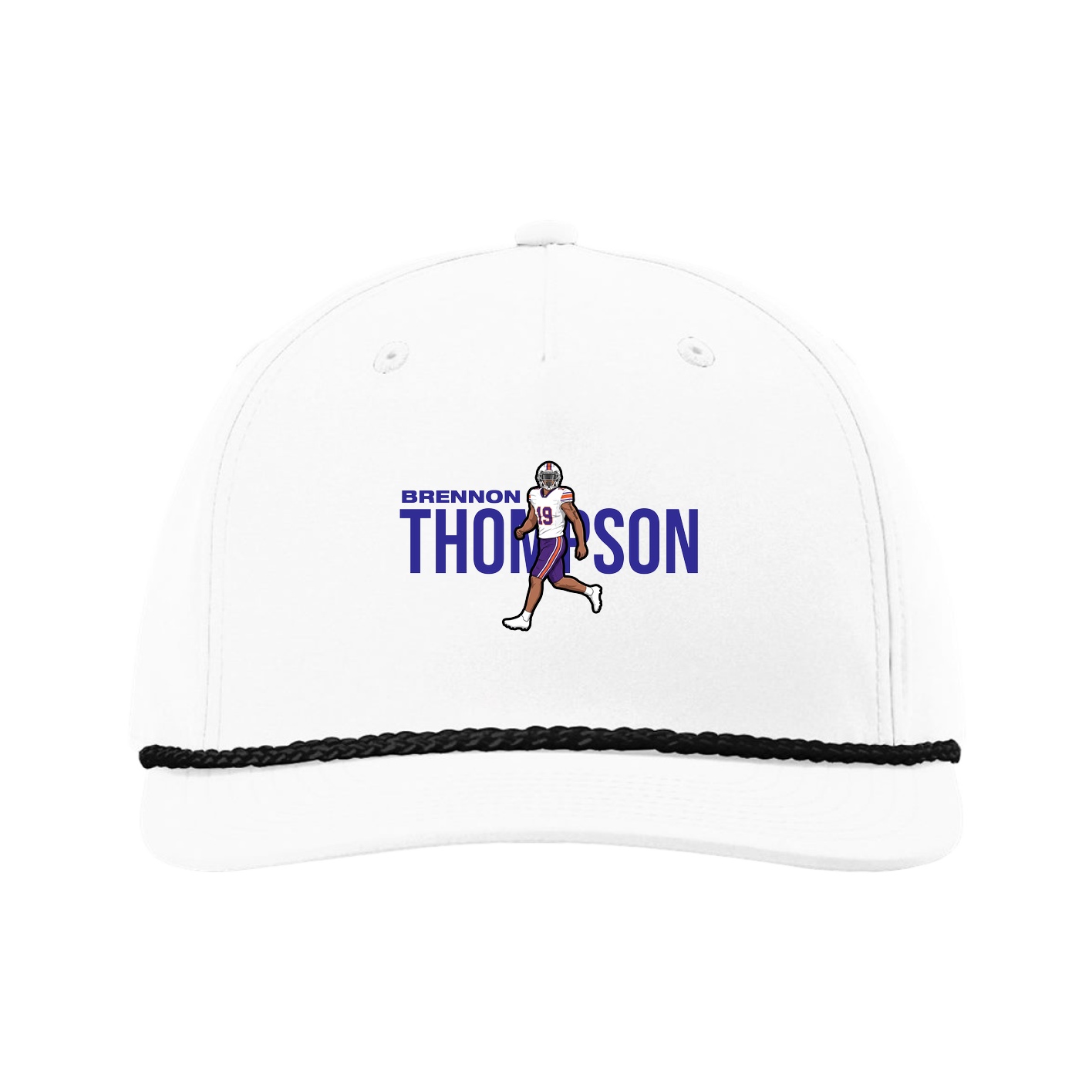 Five-Panel Classic Rope Cap — Player Name in White