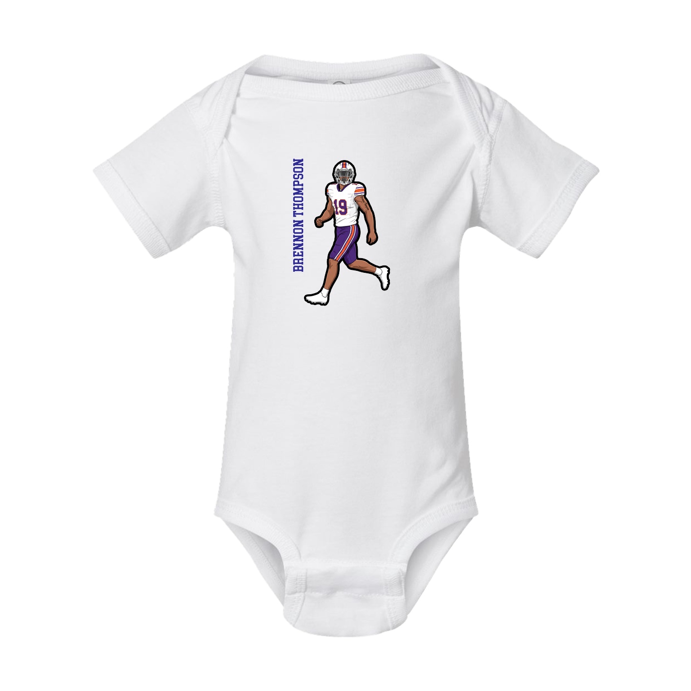 Baby Onesie — Name Vertical in White