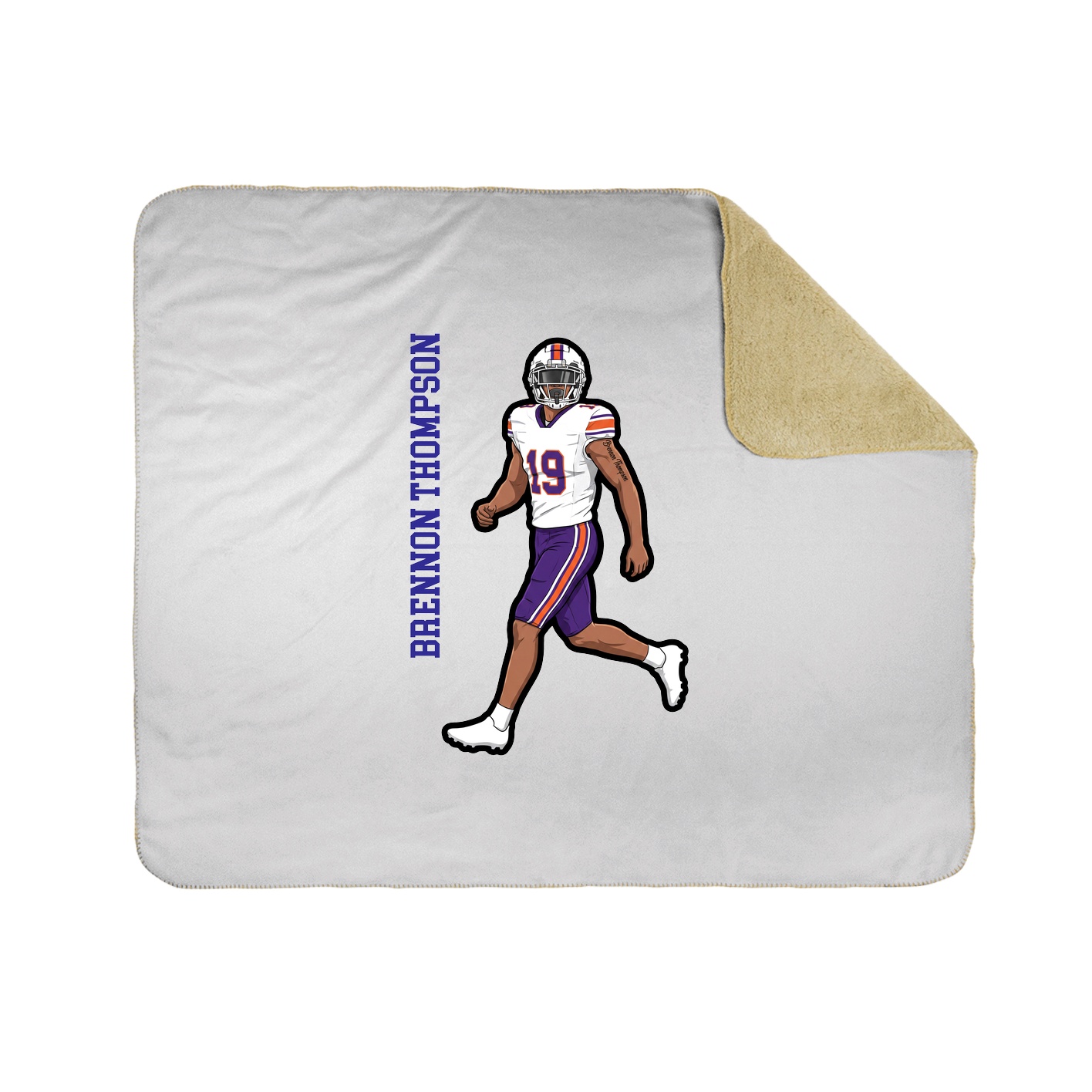 Throw Blanket — Name Vertical in White