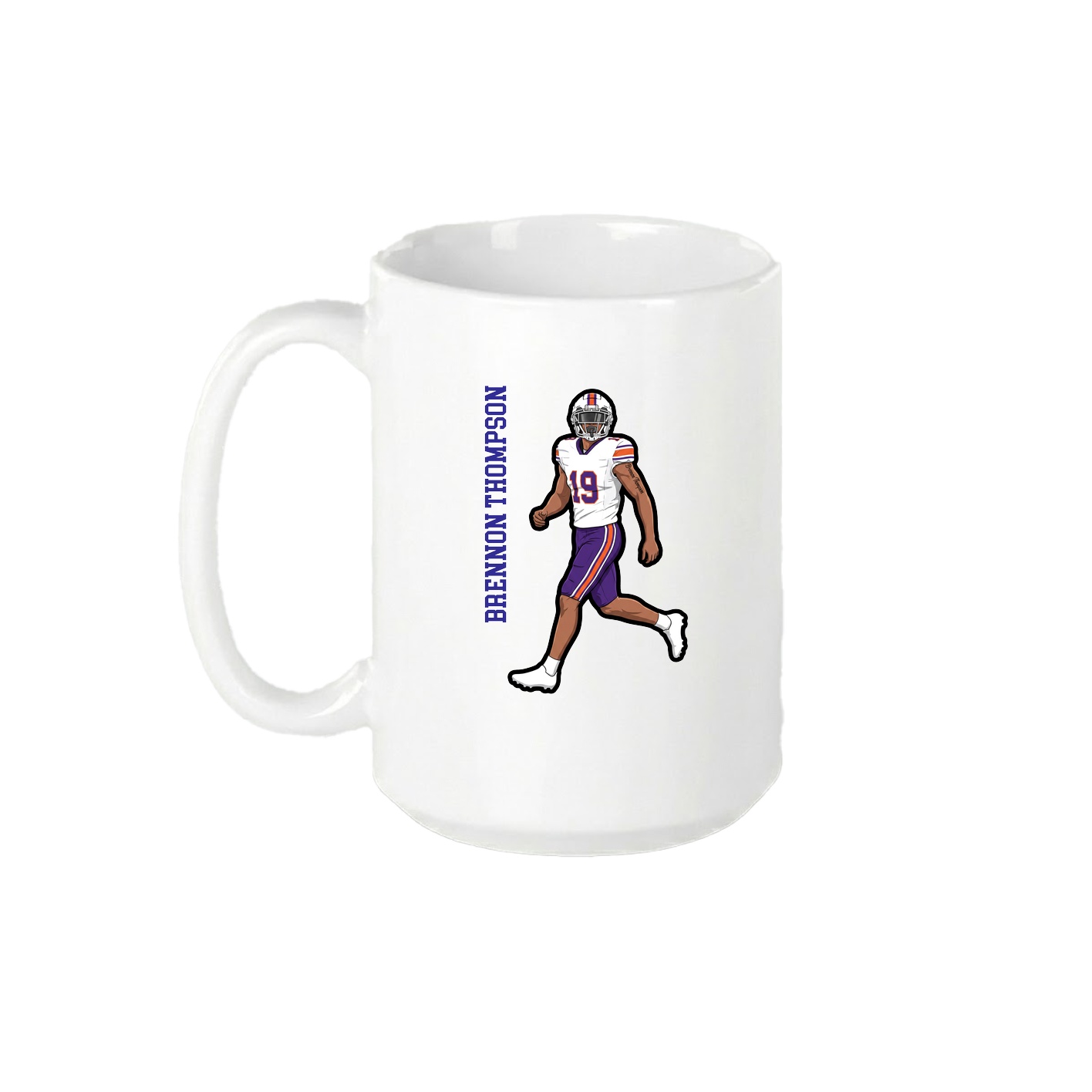 15oz Coffee Mug — Name Vertical in White