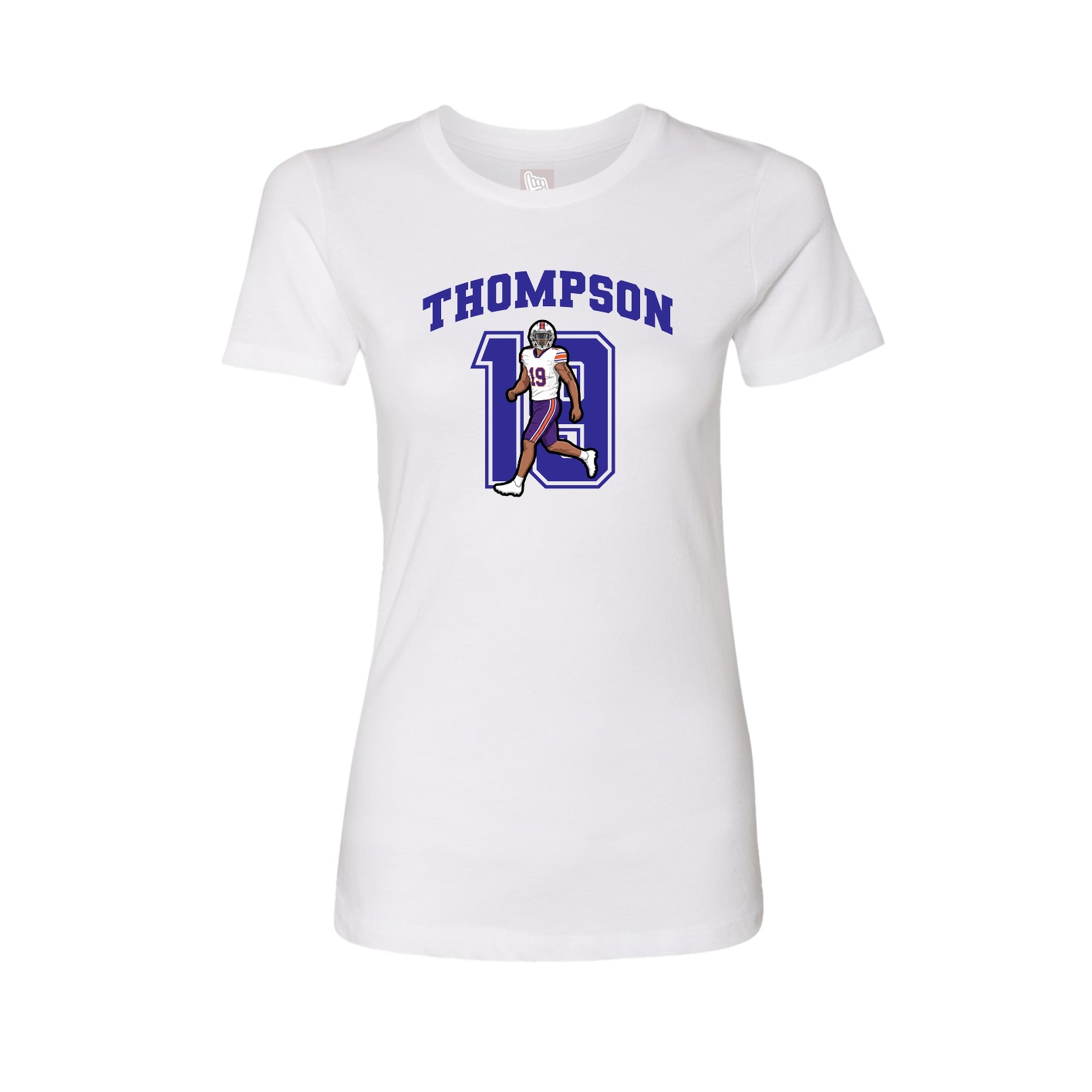 Fitted Women's Tee — Number in White