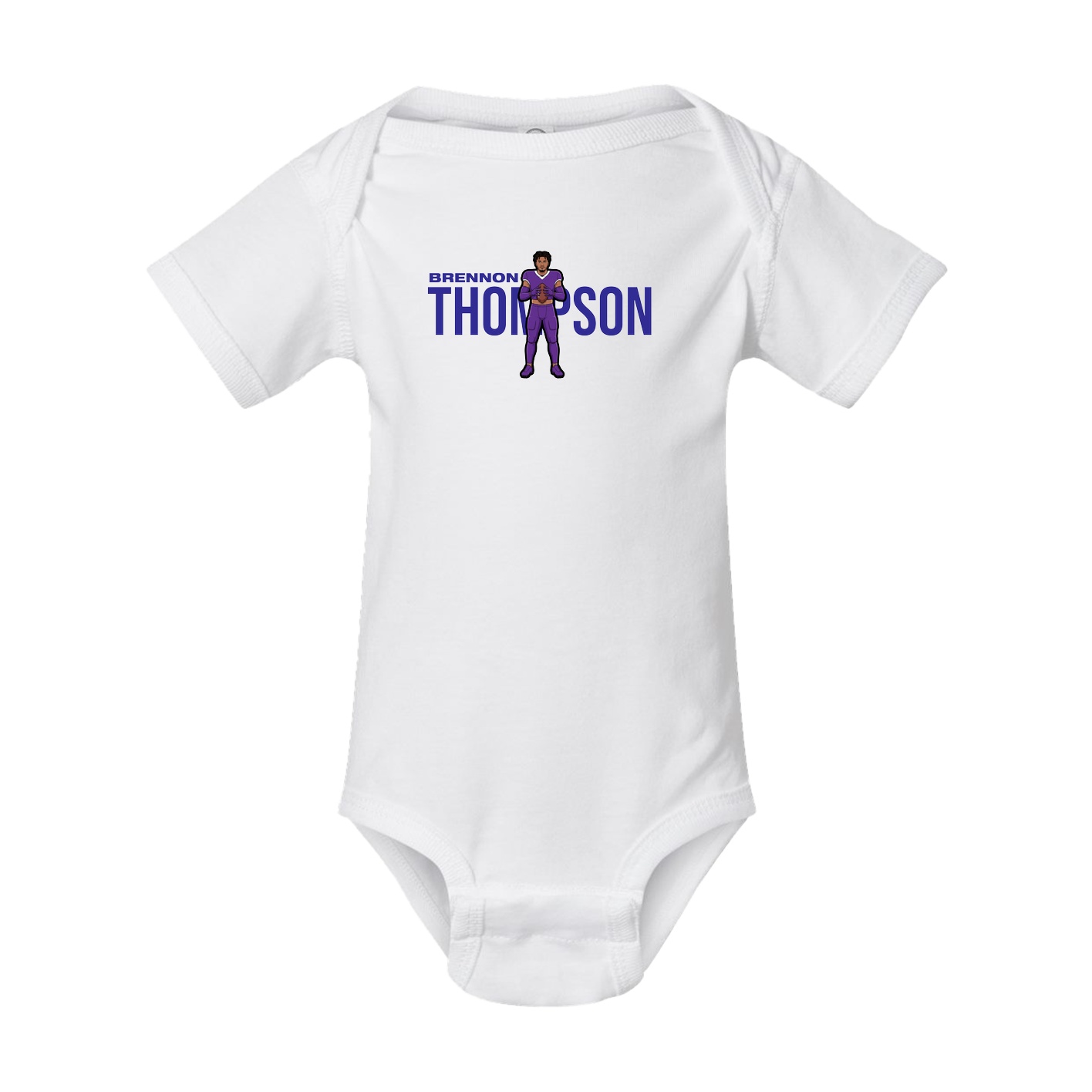 Baby Onesie — Player Name in White