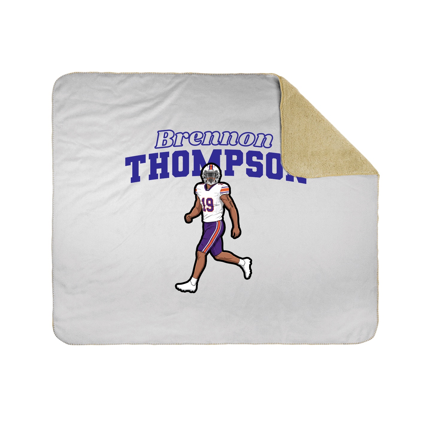 Throw Blanket — Name Arch in White