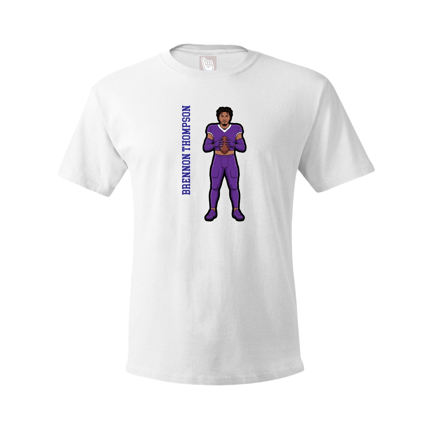 Youth Tee — Name Vertical in White