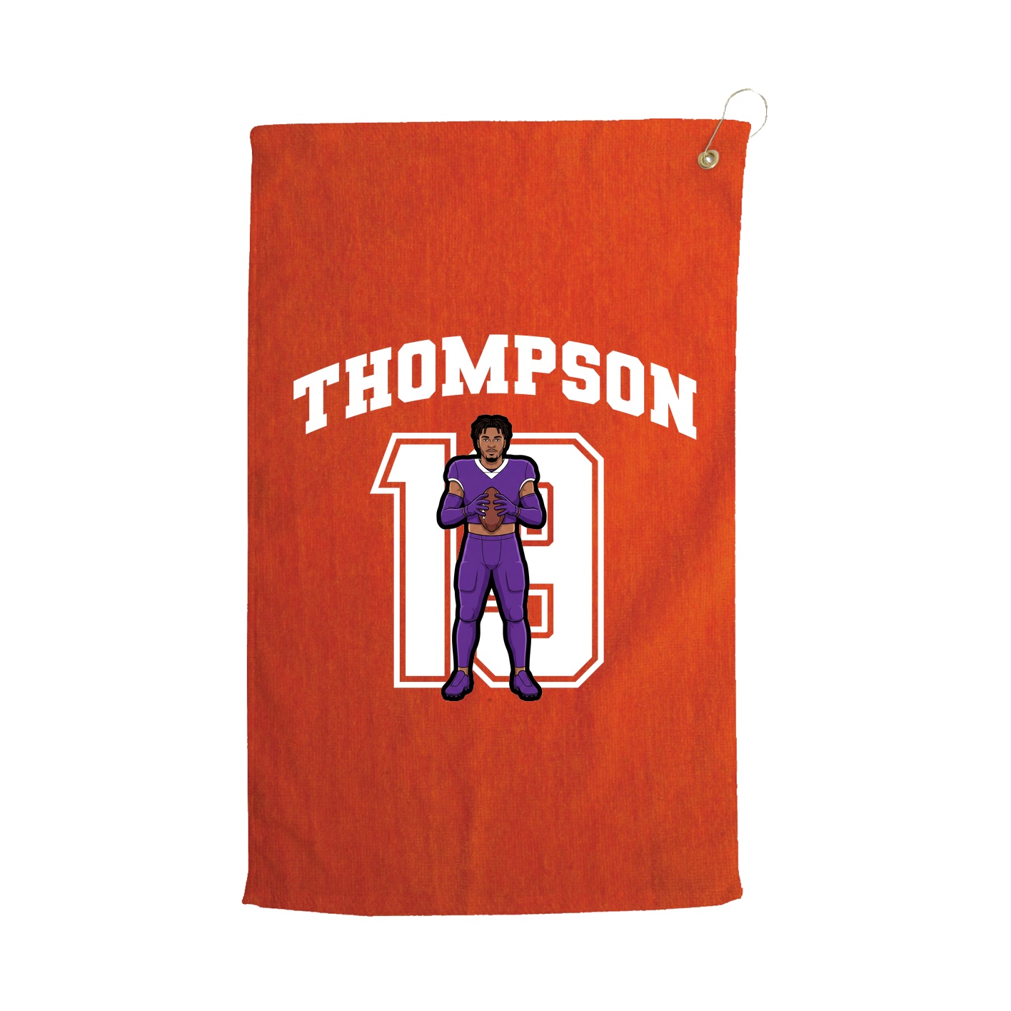 Golf Towel — Number in Orange