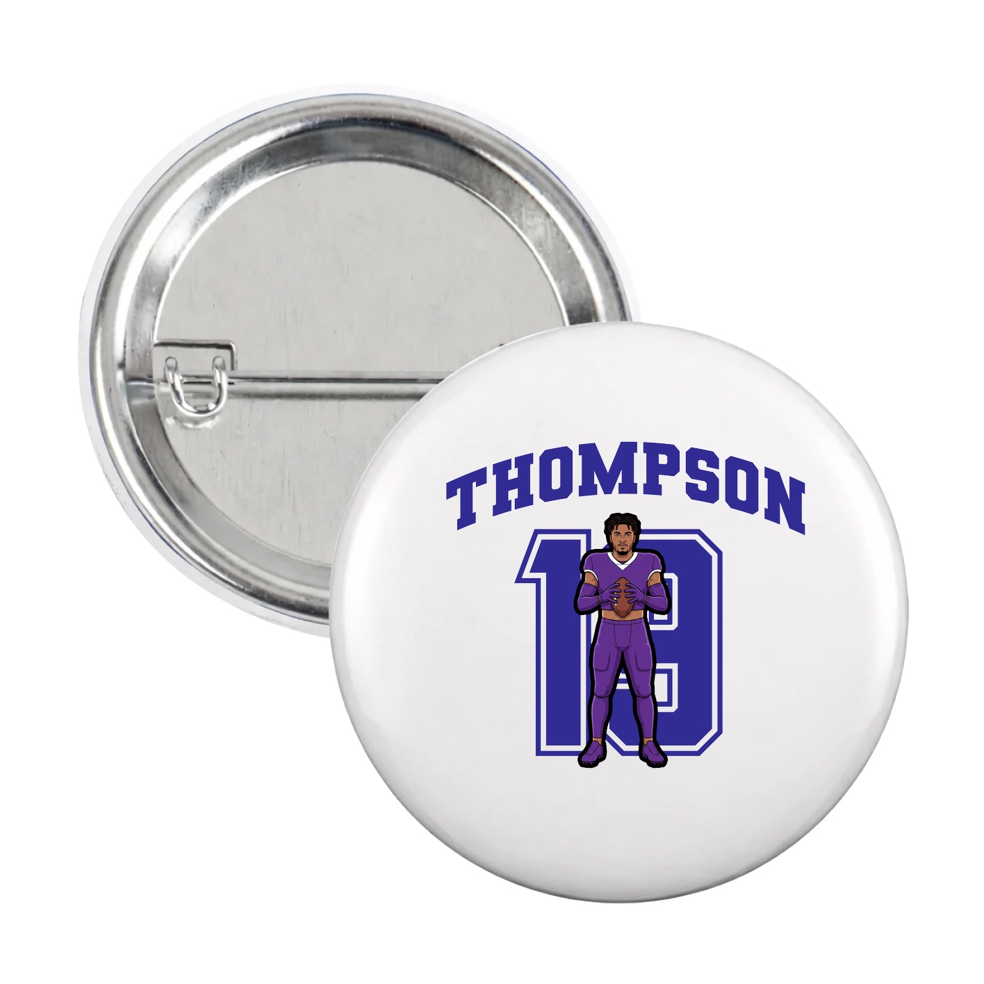 Game Day Button — Number in White