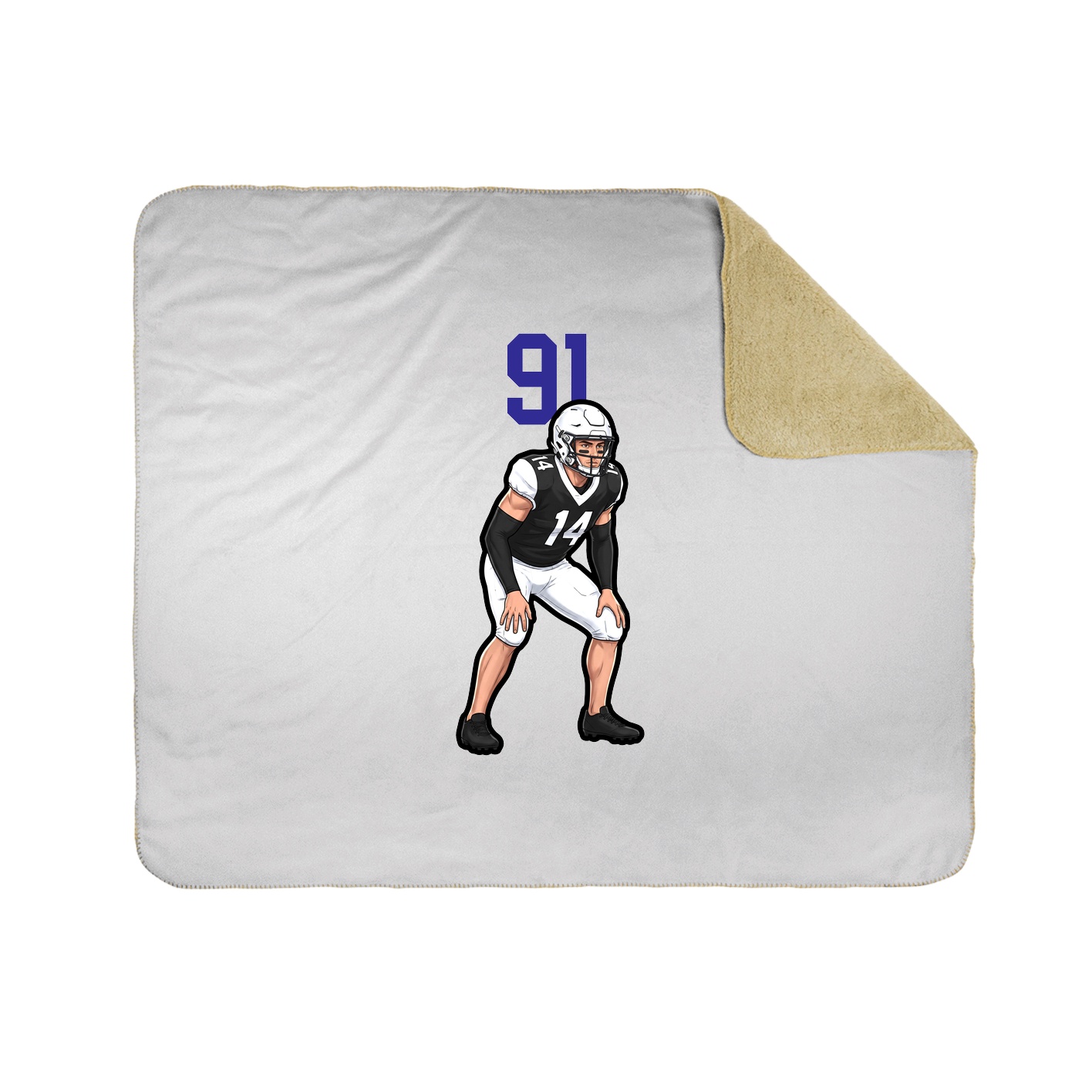 Throw Blanket — Number Top in White