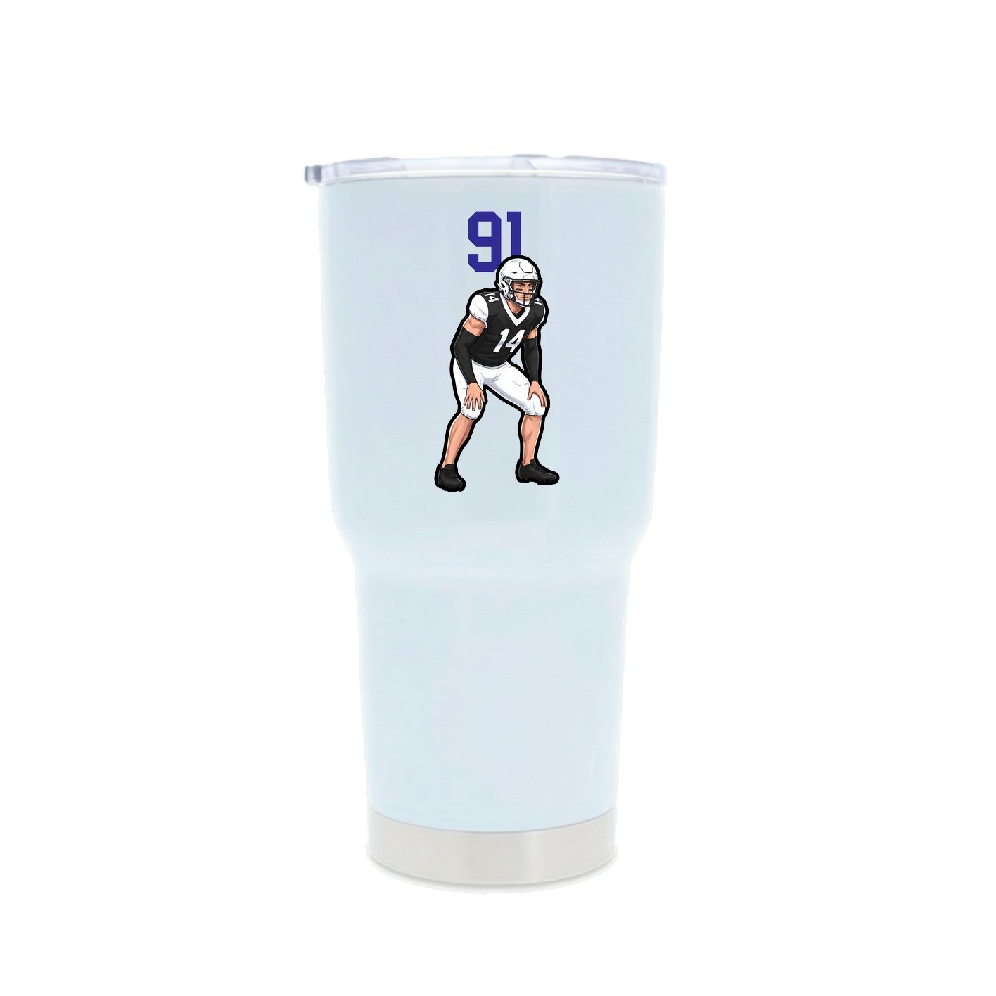30oz Stainless Steel Tumbler — Number Top in White