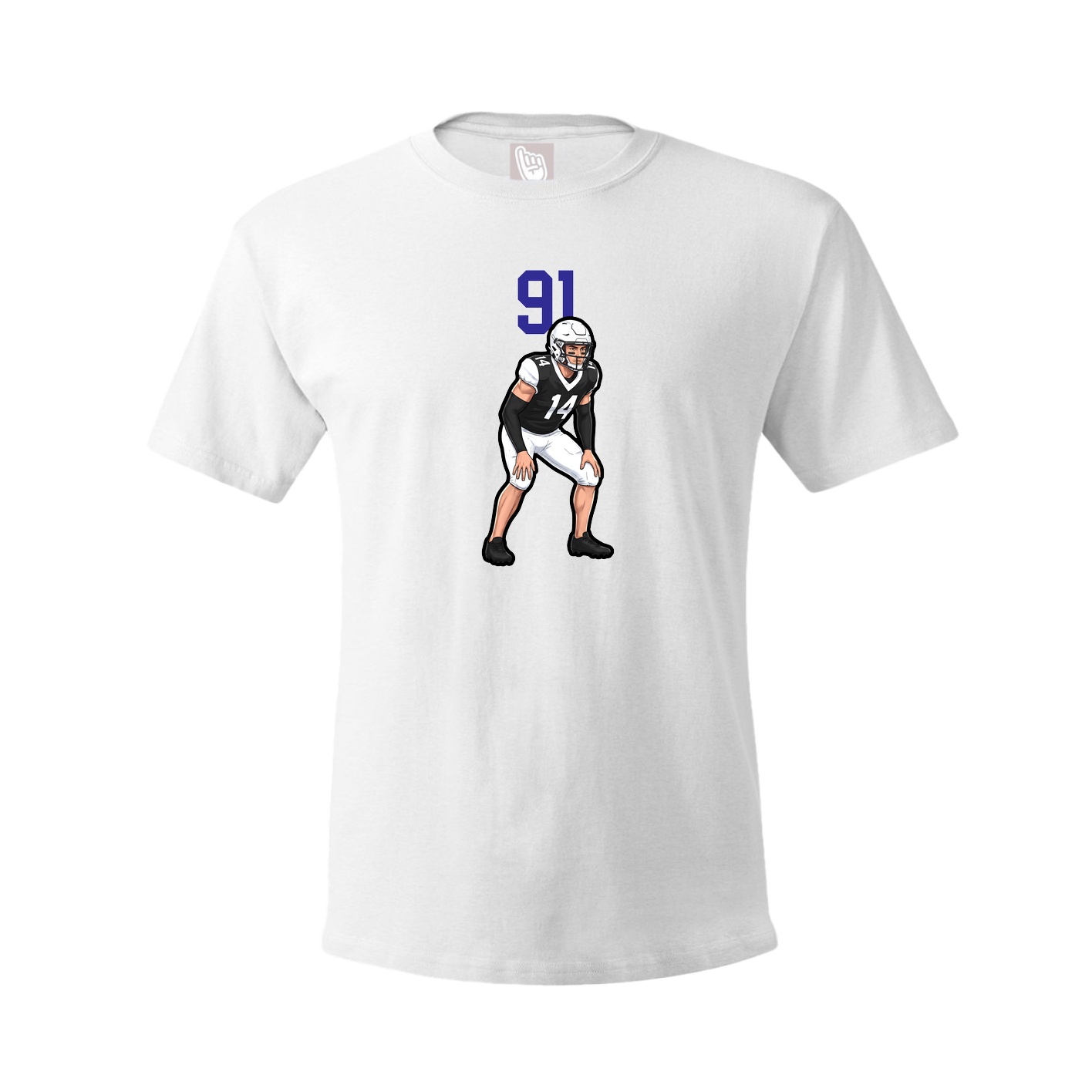 Youth Tee — Number Top in White