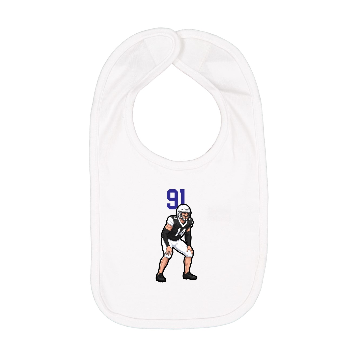 Infant Bib — Number Top in White