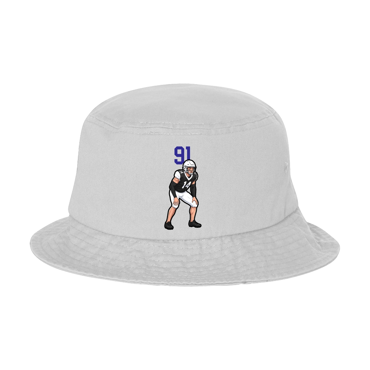 Bucket Cap — Number Top in White