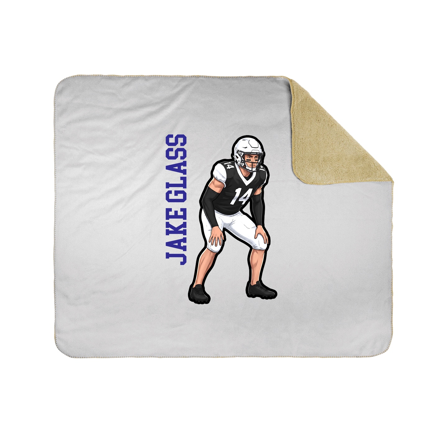 Throw Blanket — Name Vertical in White