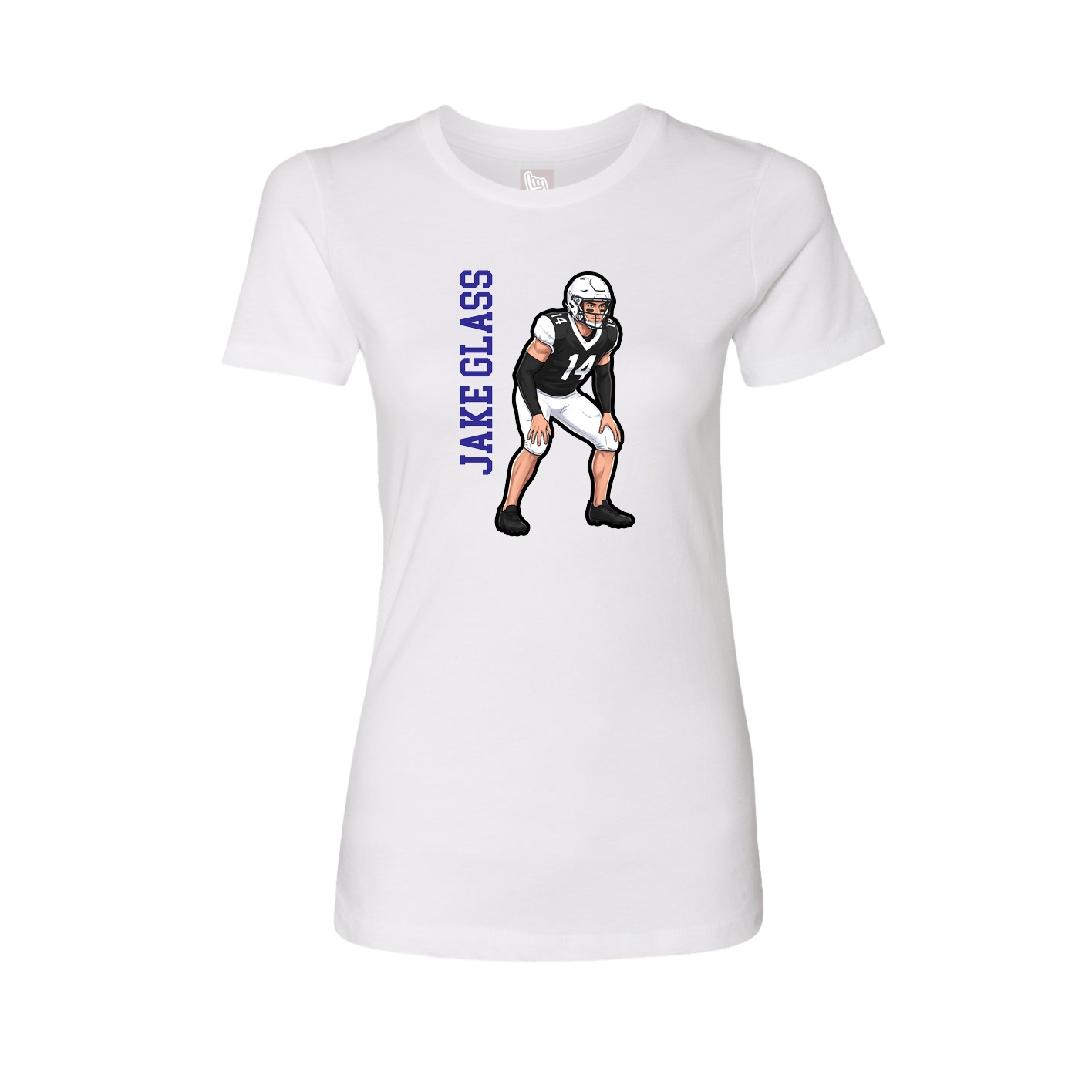Fitted Women's Tee — Name Vertical in White