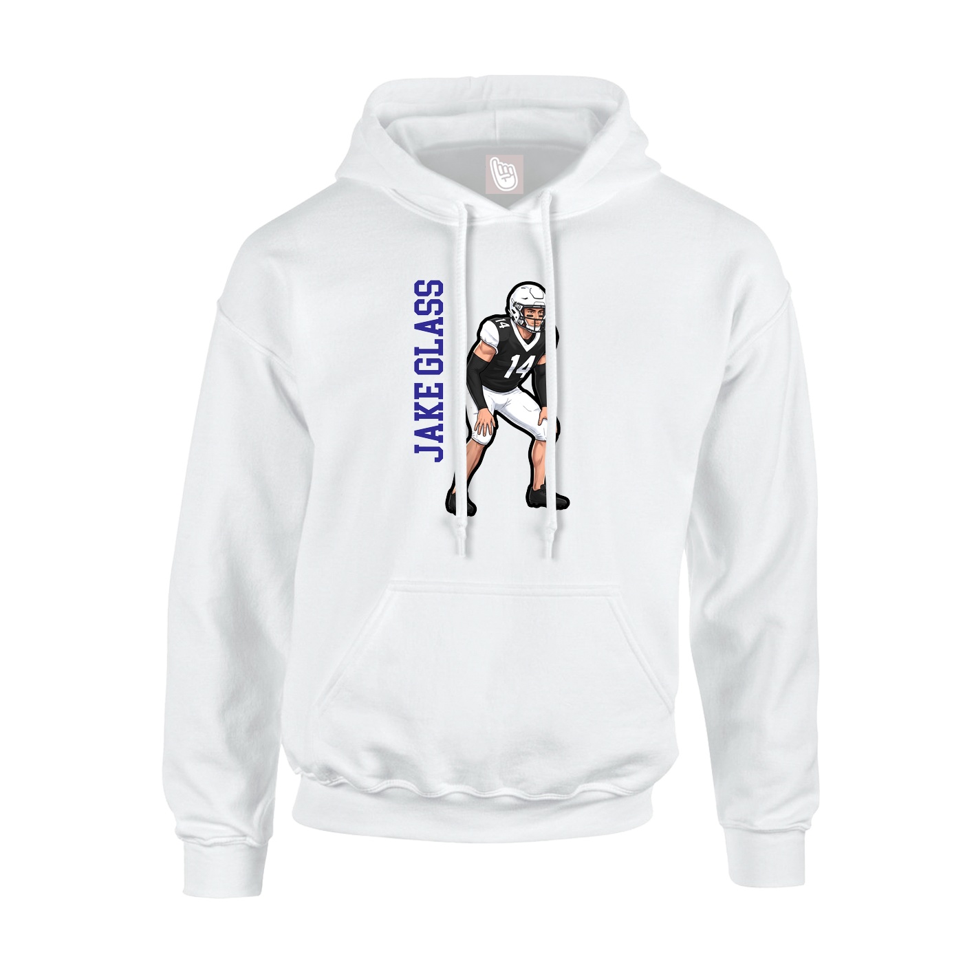 Hoodie — Name Vertical in White