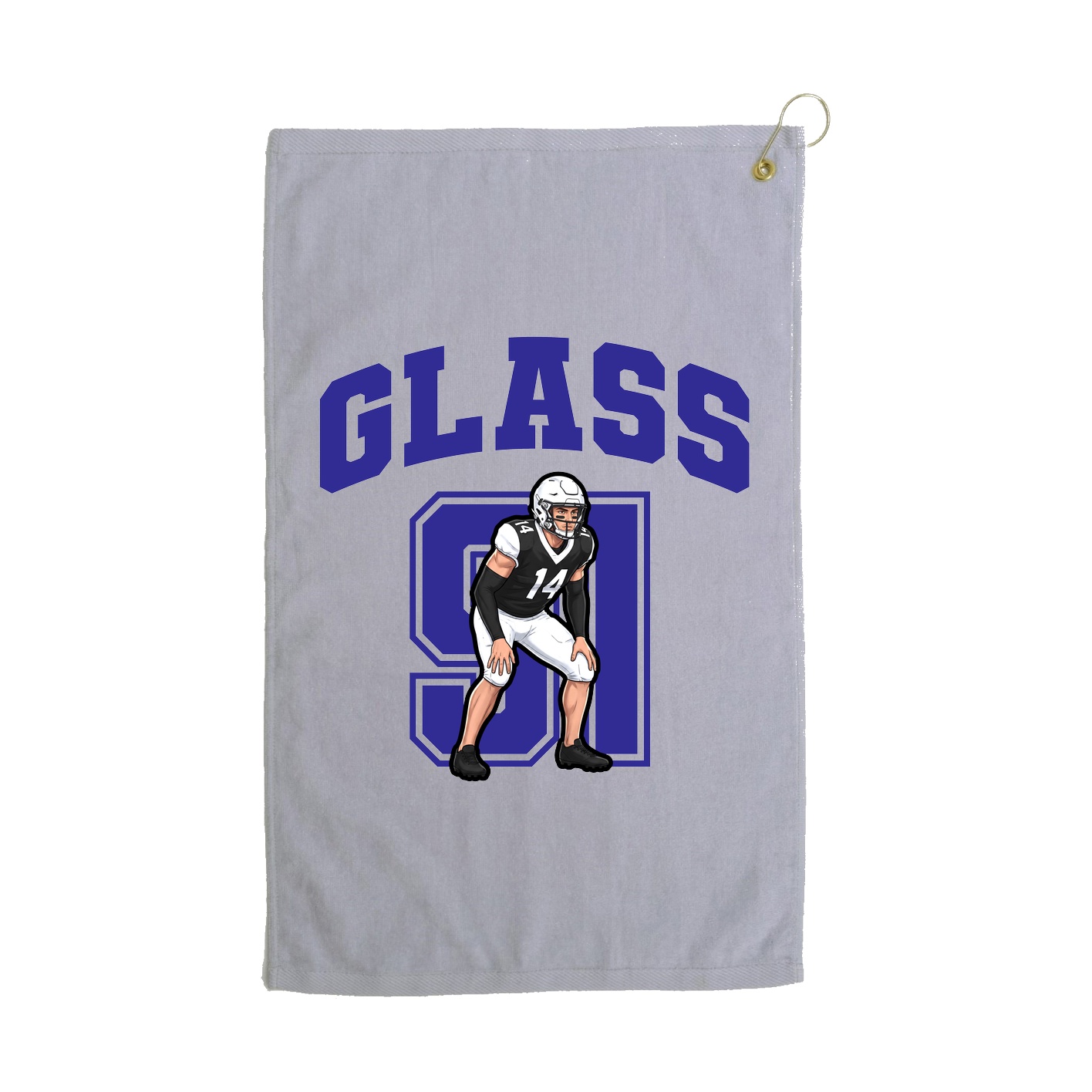 Golf Towel — Number in Grey