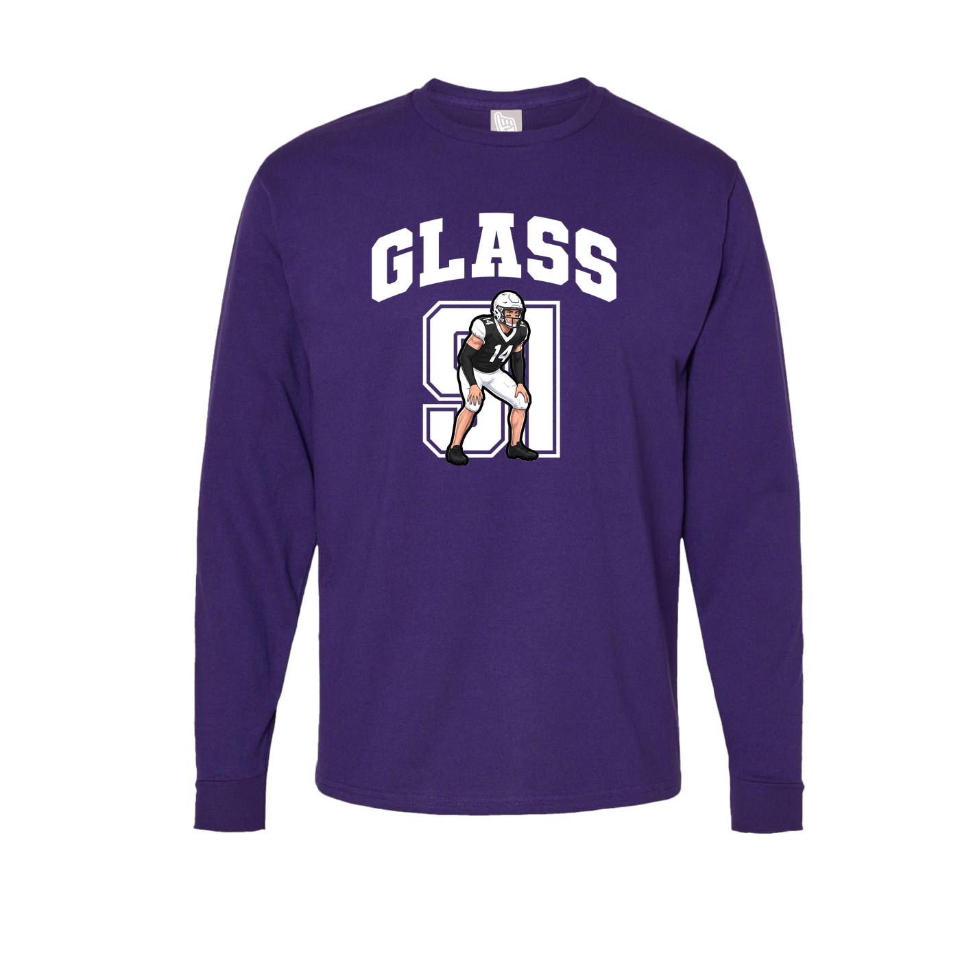 Long Sleeve Tee — Number in Purple