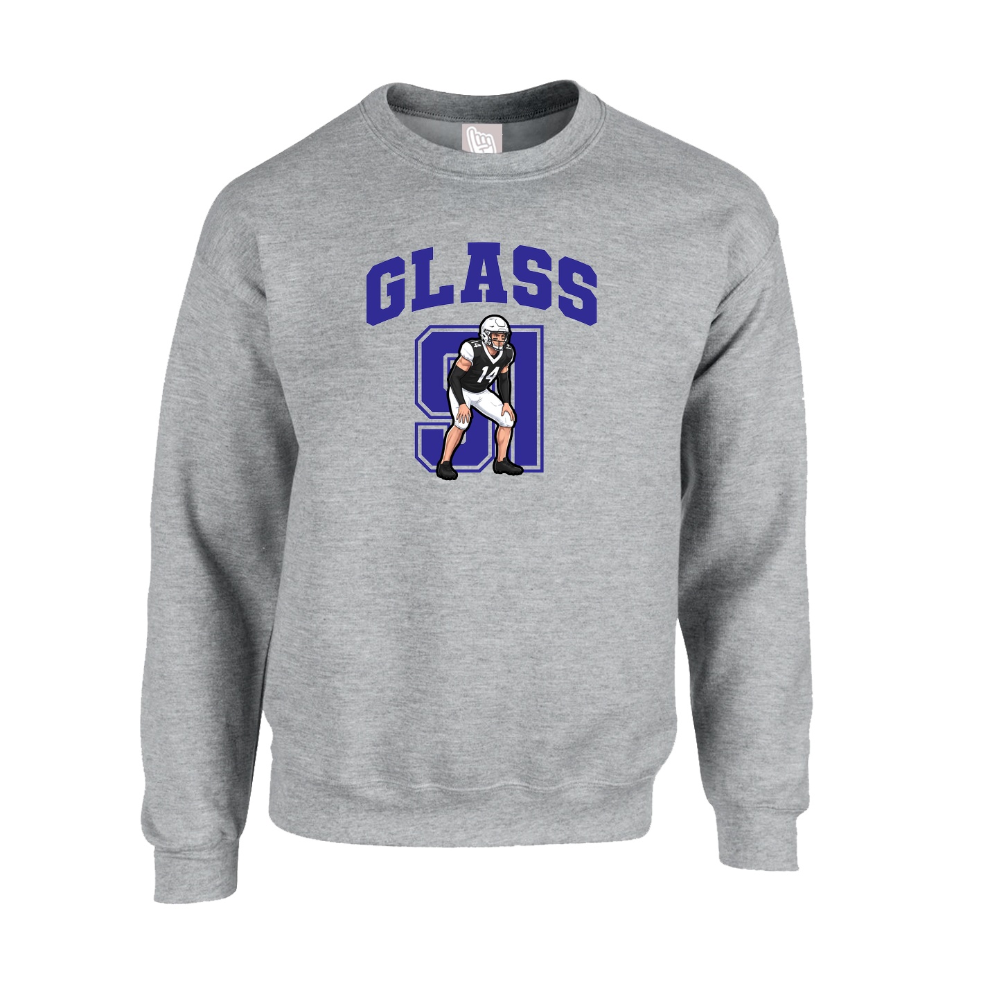Fleece Crew — Number in Grey