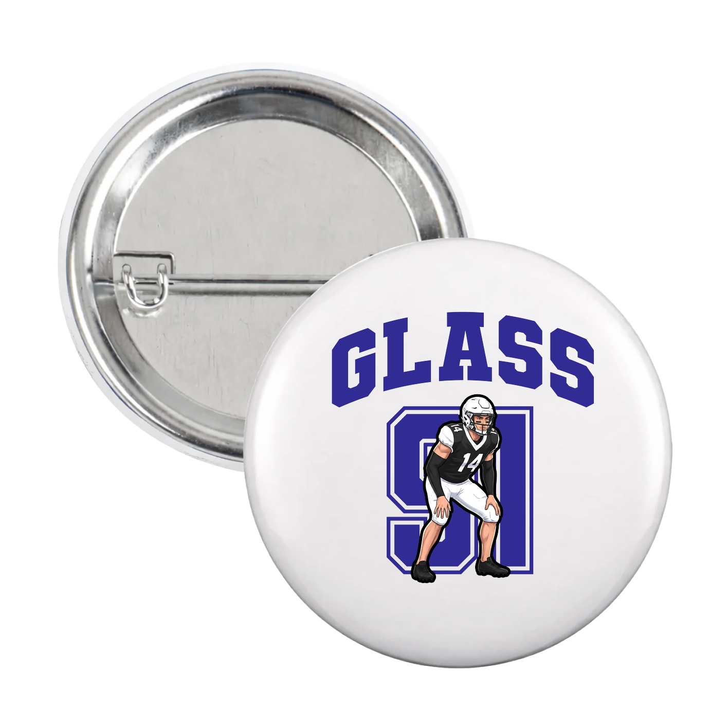 Game Day Button — Number in White