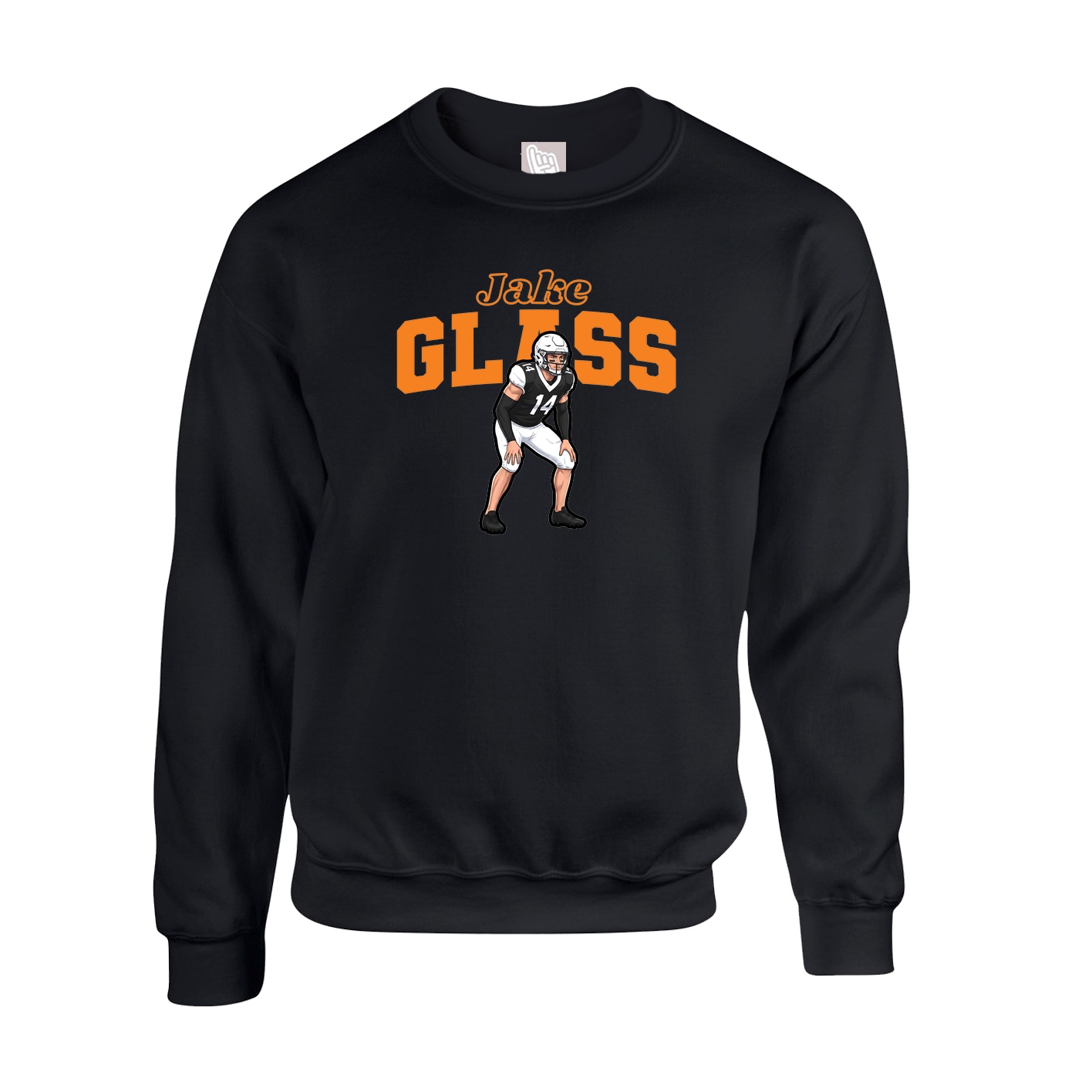 Fleece Crew — Name Arch in Black