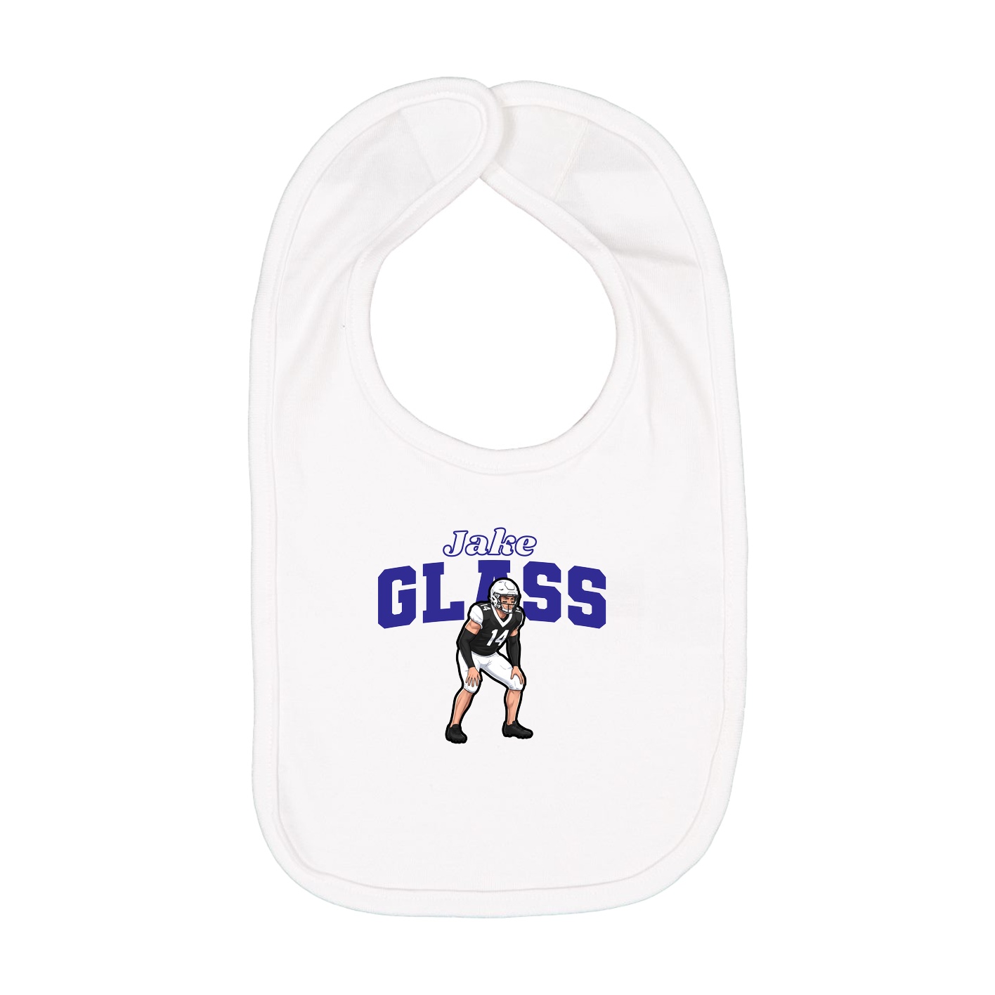 Infant Bib — Name Arch in White