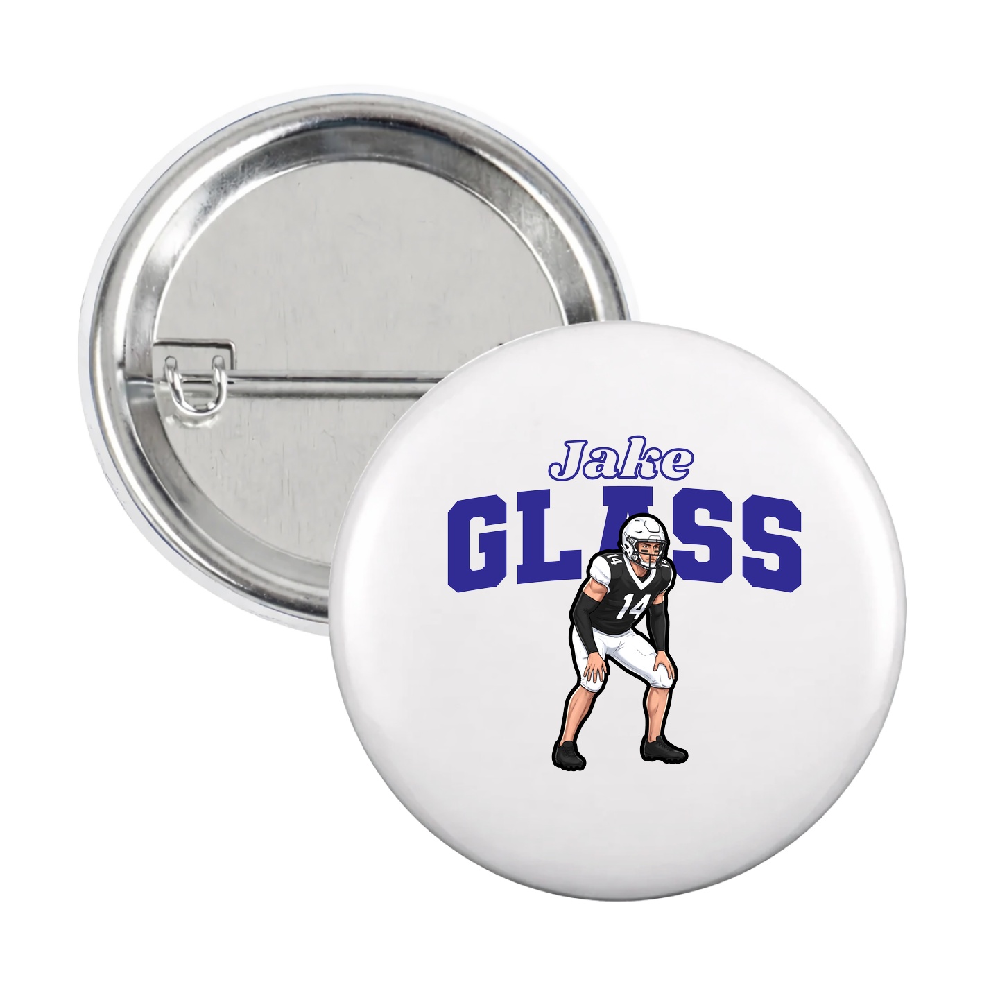 Game Day Button — Name Arch in White
