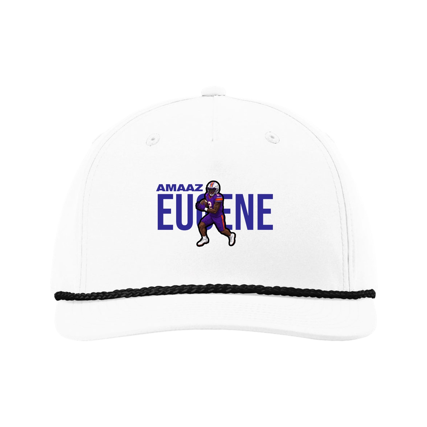 Five-Panel Classic Rope Cap — Player Name in White
