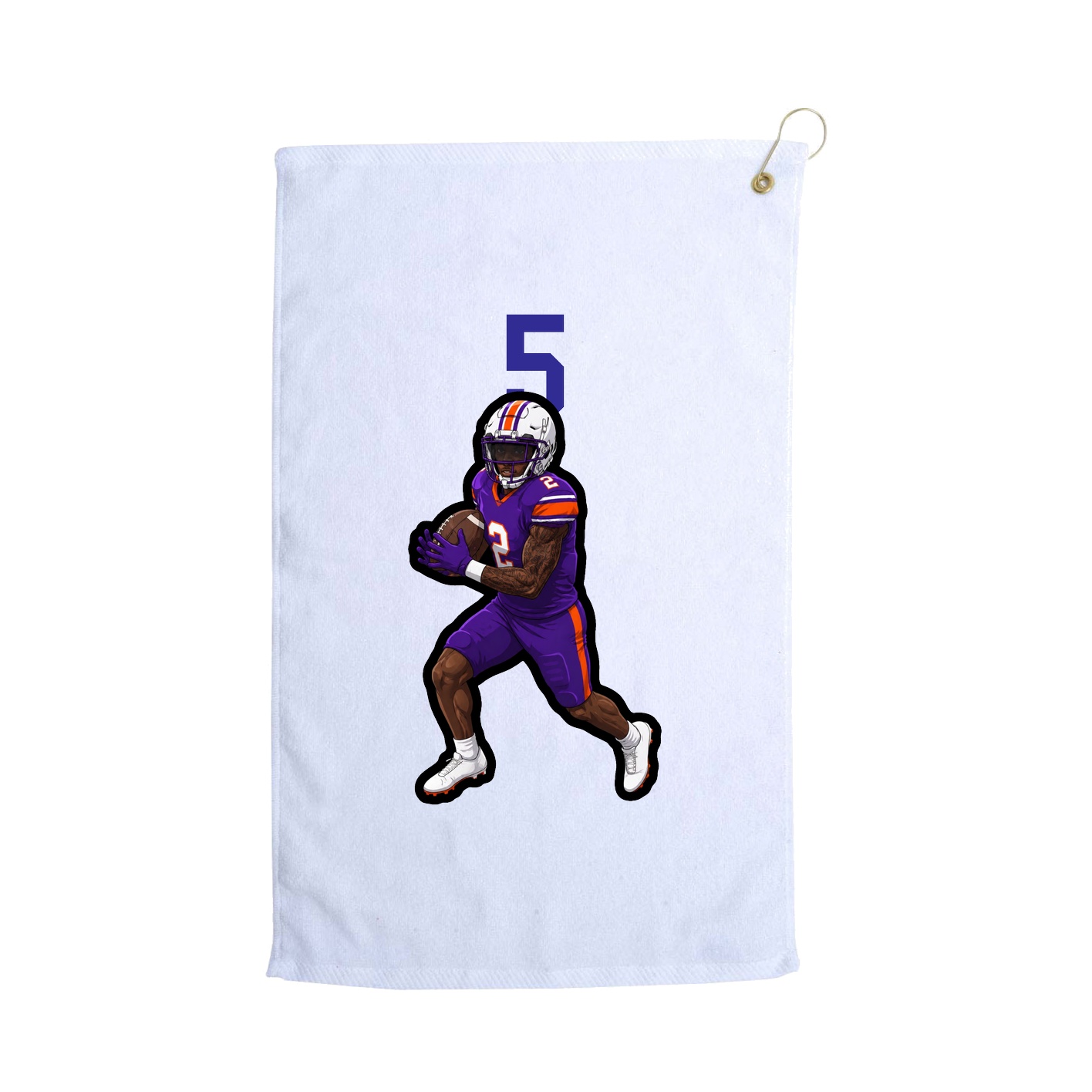 Golf Towel — Number Top in White