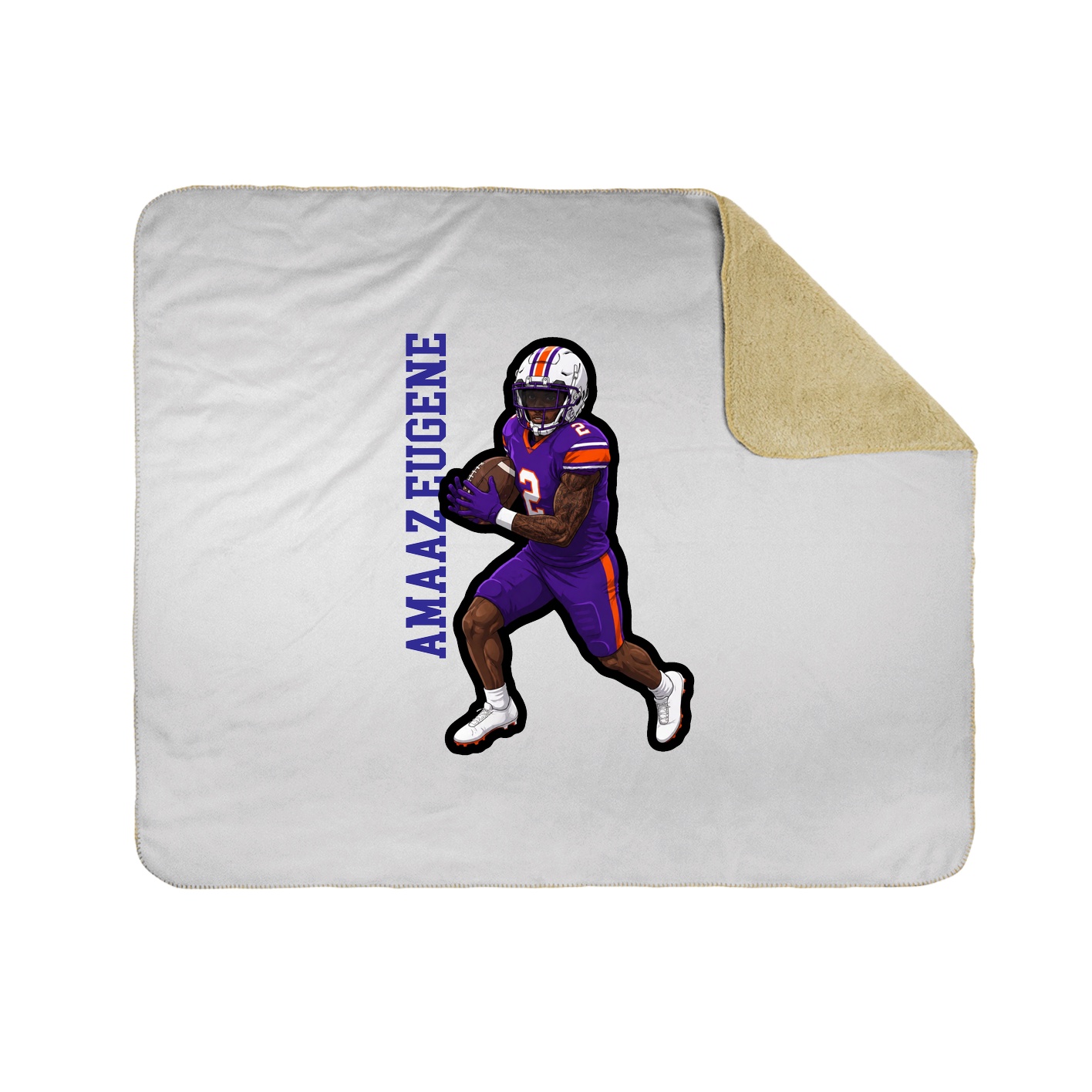 Throw Blanket — Name Vertical in White