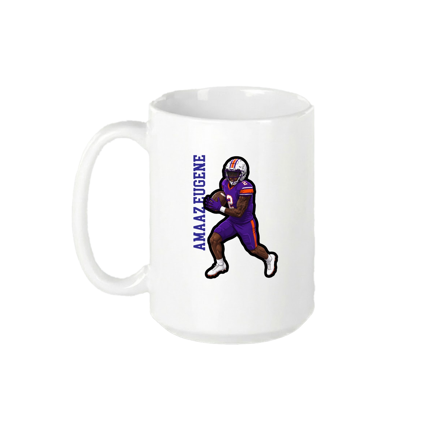 15oz Coffee Mug — Name Vertical in White