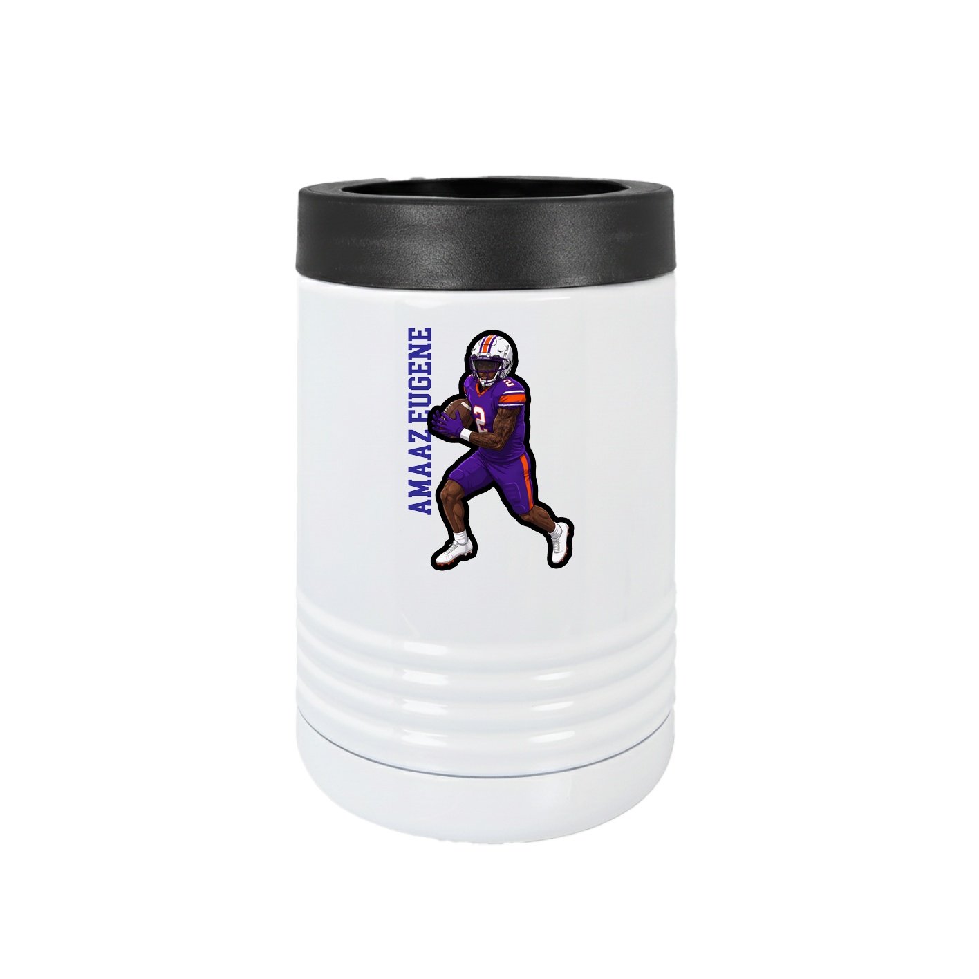 Beverage Holder — Name Vertical in White