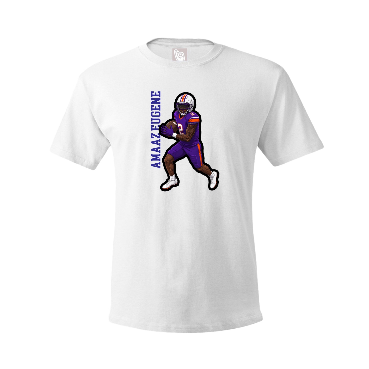 Tee — Name Vertical in White