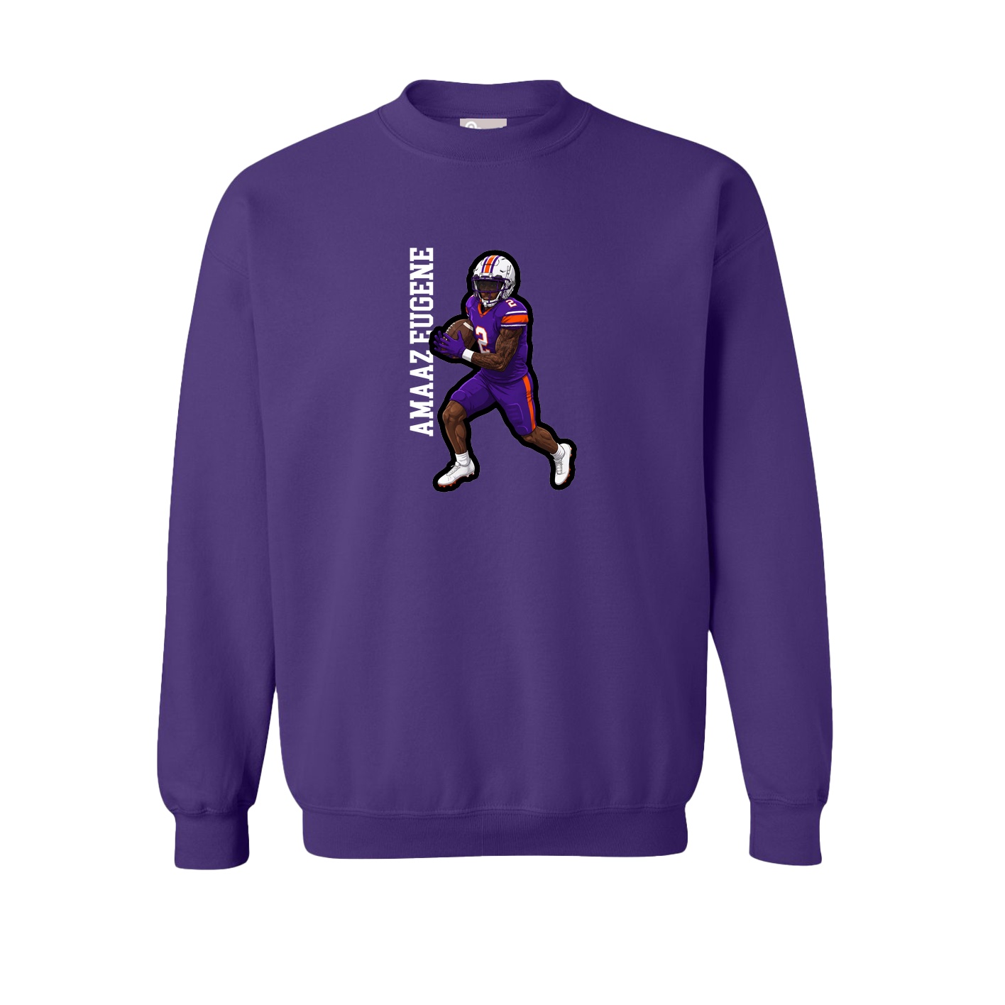 Fleece Crew — Name Vertical in Purple
